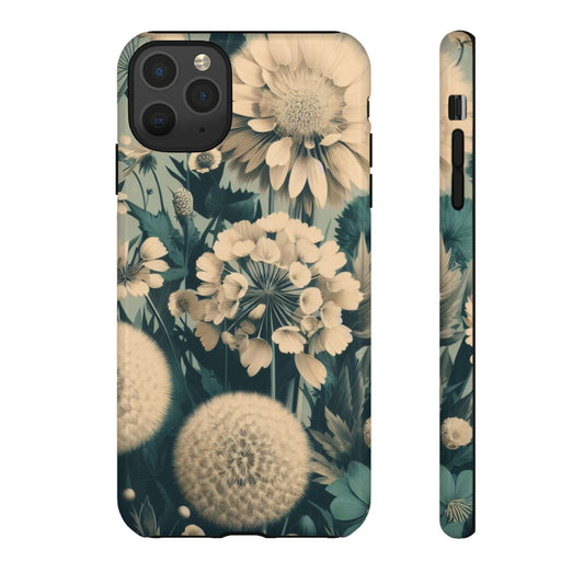 Blue & Cream Flowers Tough Cases iPhone/Google/Samsung