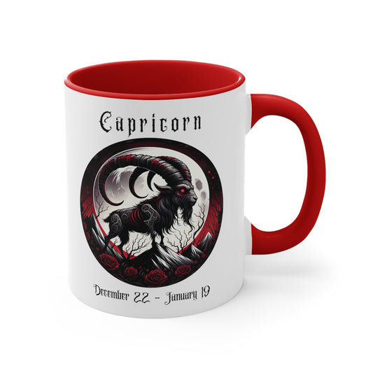 Gothic Capricorn Colorful Accent Mugs, 11oz