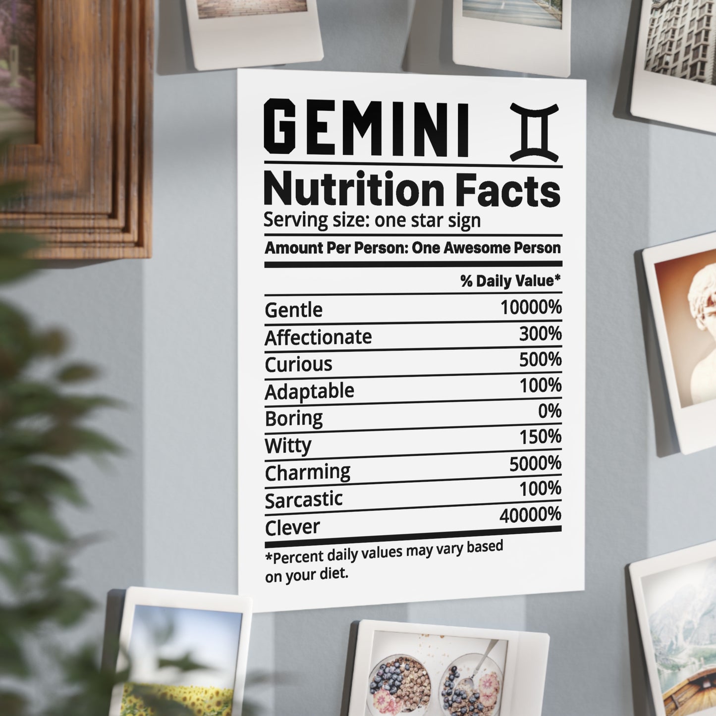 Gemini Nutrition Unframed Prints - white