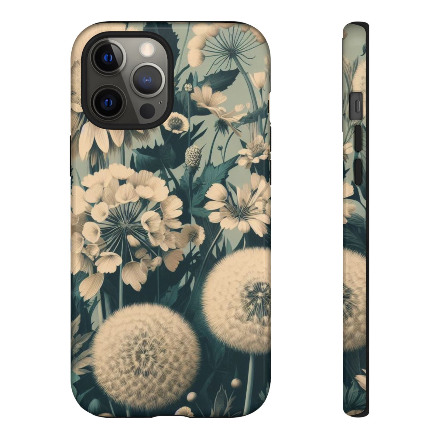 Blue & Cream Flowers Tough Cases iPhone/Google/Samsung