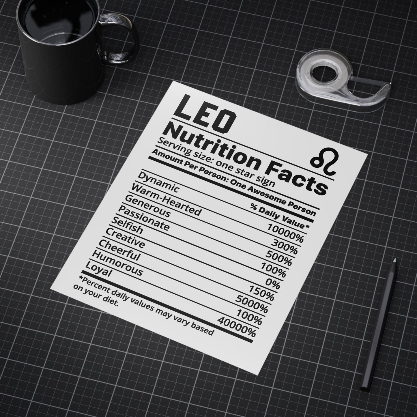 Leo Nutrition Unframed Prints - white