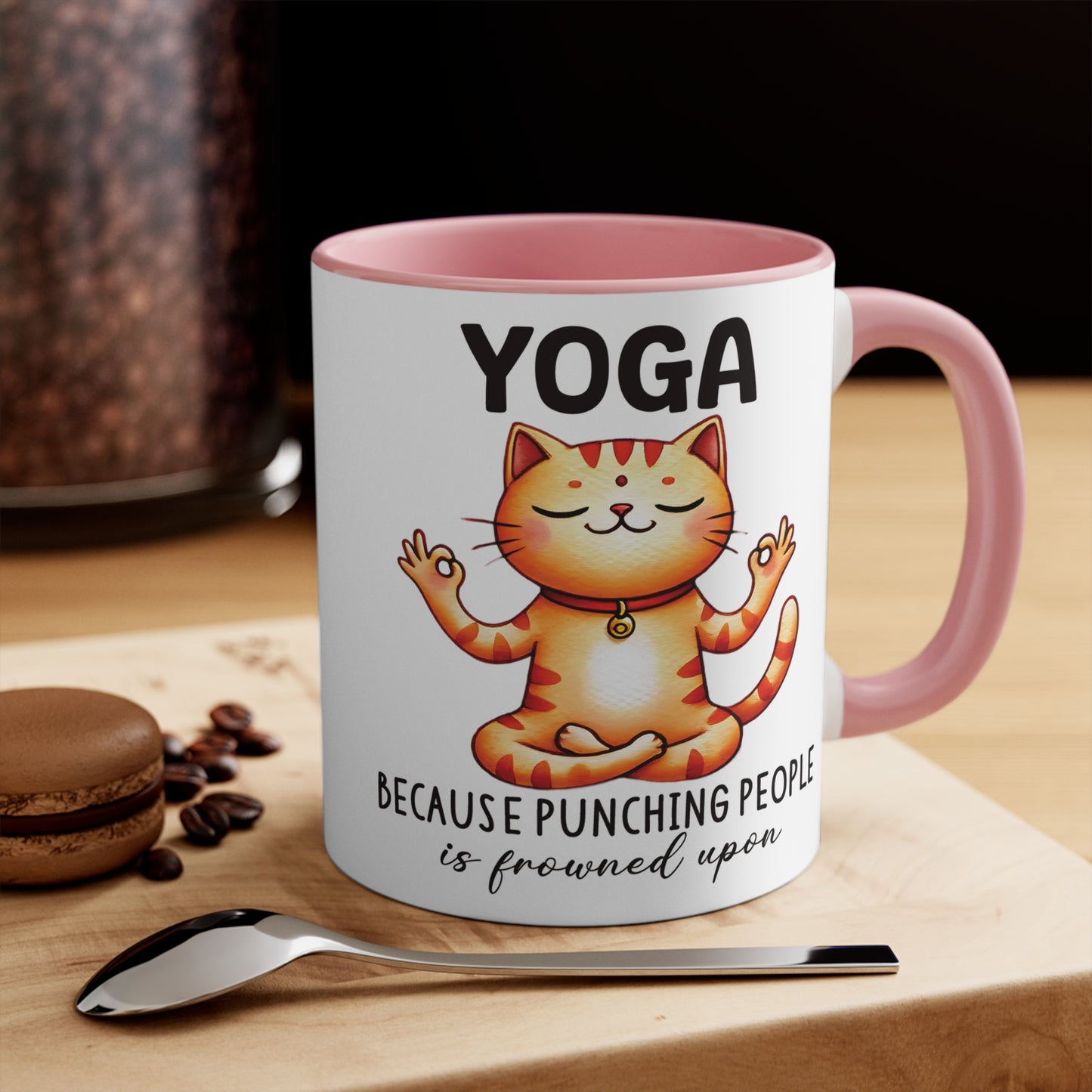 Punching People Color Accent Mug 11oz - Zen Meditation Gift