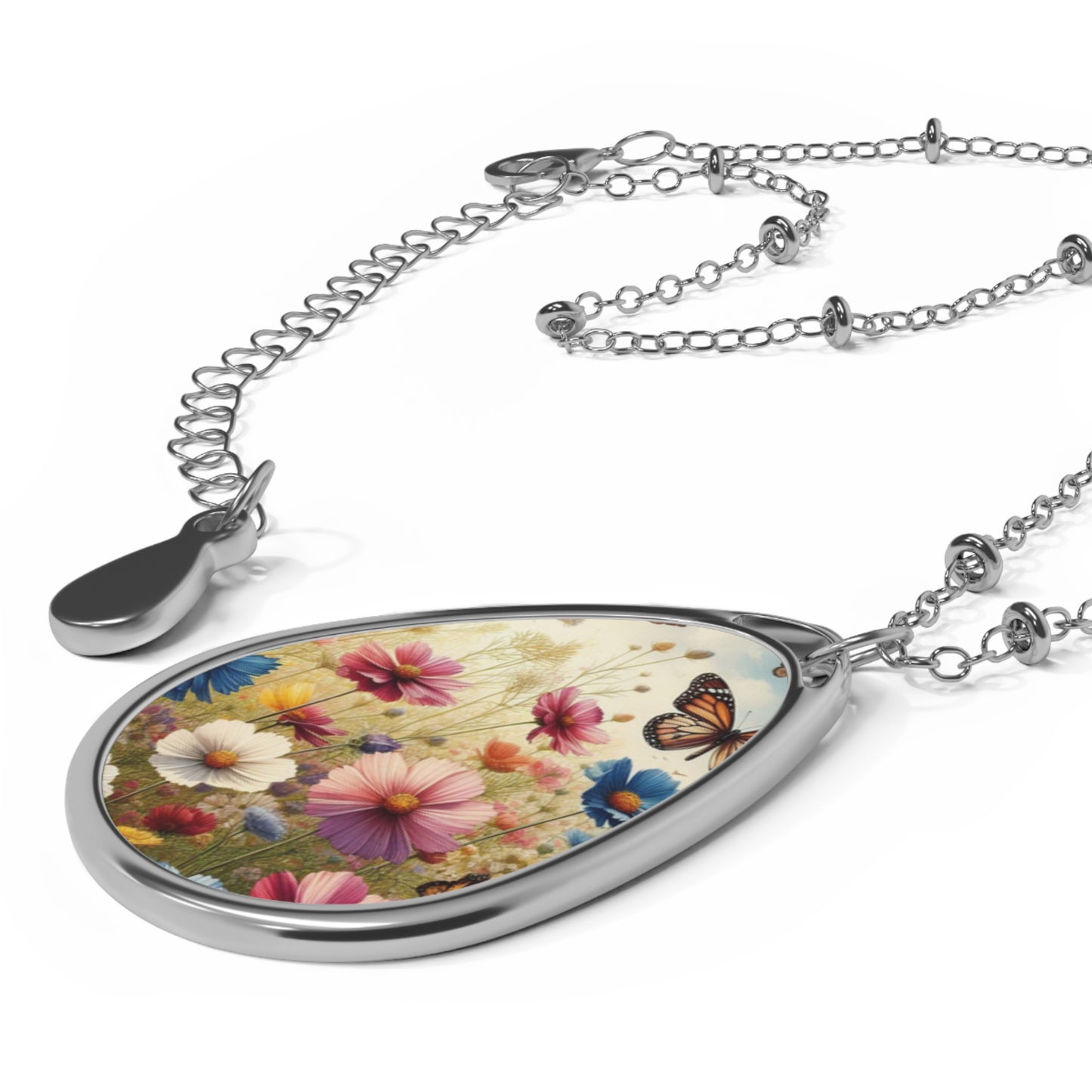 Wild Flowers #2 Oval Necklace