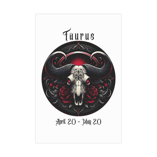 Gothic Taurus Unframed Prints - white