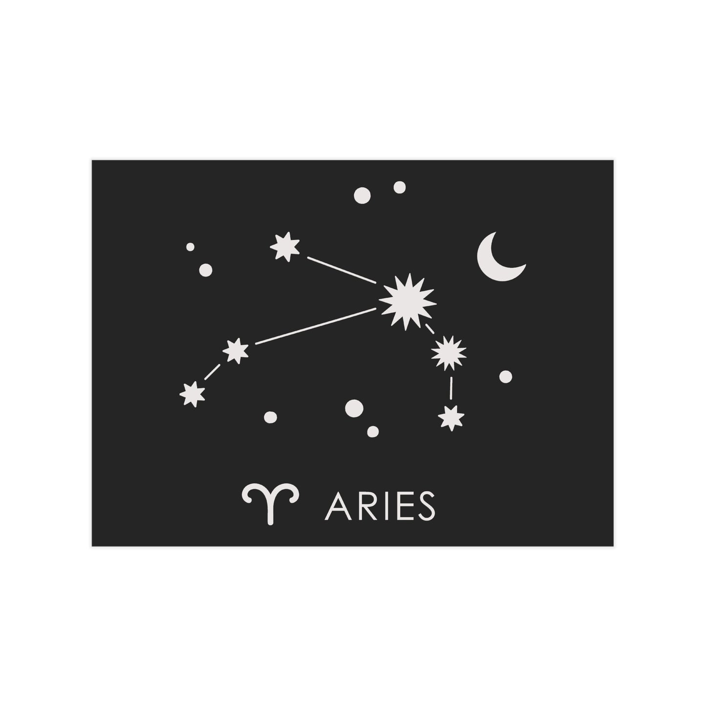 Aries Starmap Unframed Prints - black