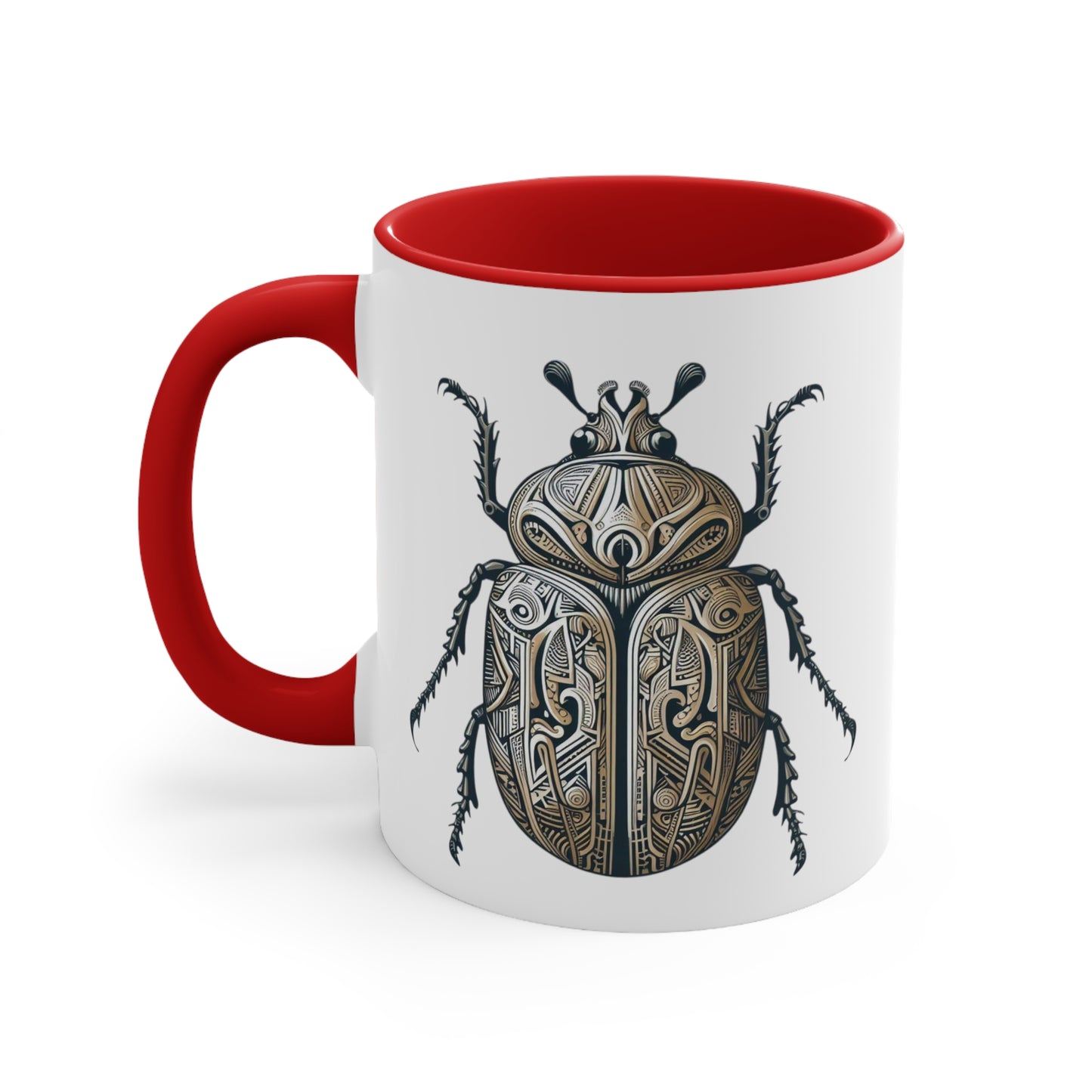 Carved Beetle Colorful Accent Mugs, 11oz (330 ml)