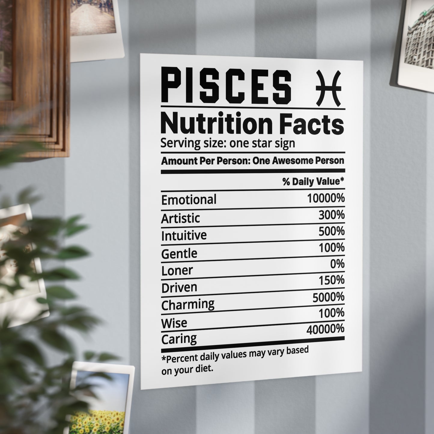 Pisces Nutrition Unframed Prints - white