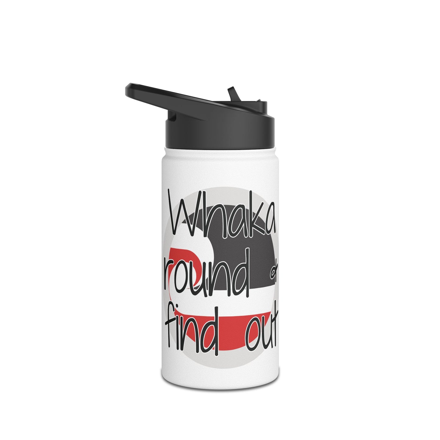 Whaka Round & Find Out Stainless Steel Water Bottle, Standard Lid