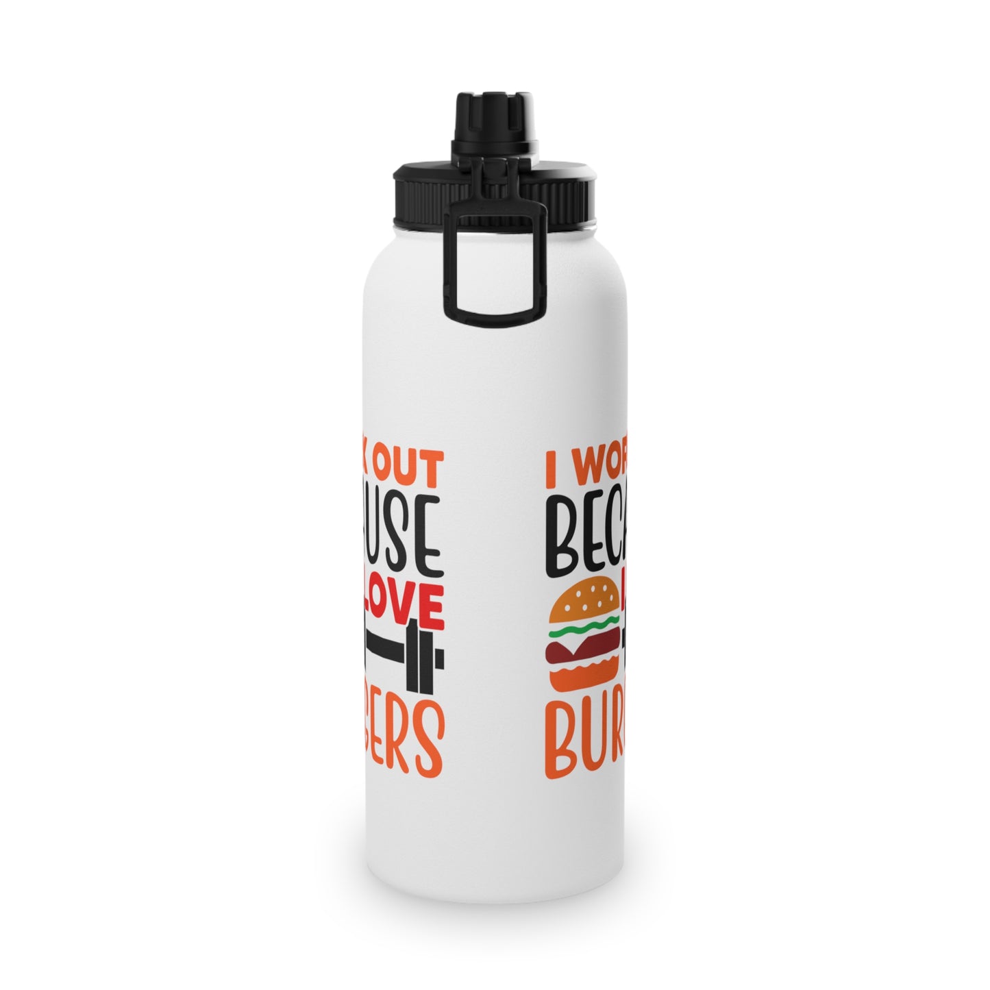 I Love Burgers Stainless Steel Sports Water Bottle - 3 sizes