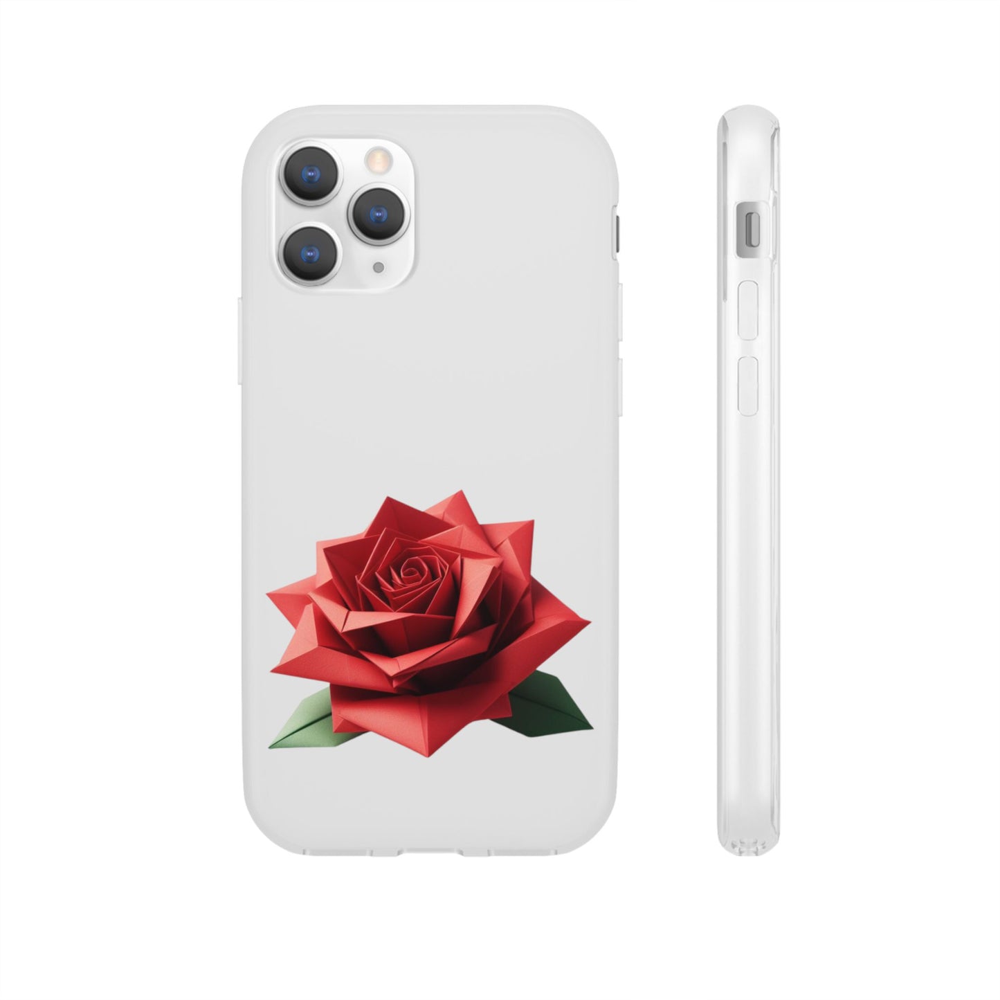 Origami Red Rose Flexi Cases