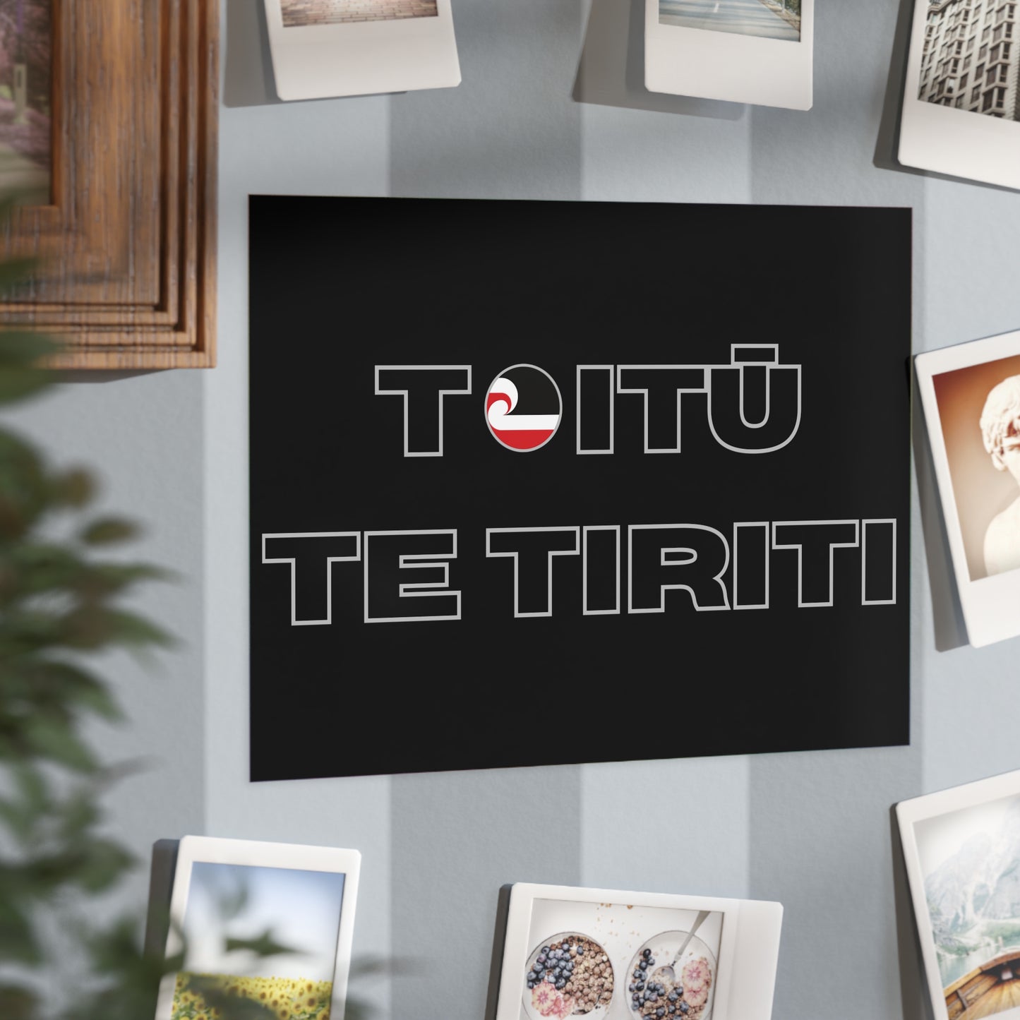 Toitū Te Tiriti Unframed Prints - black