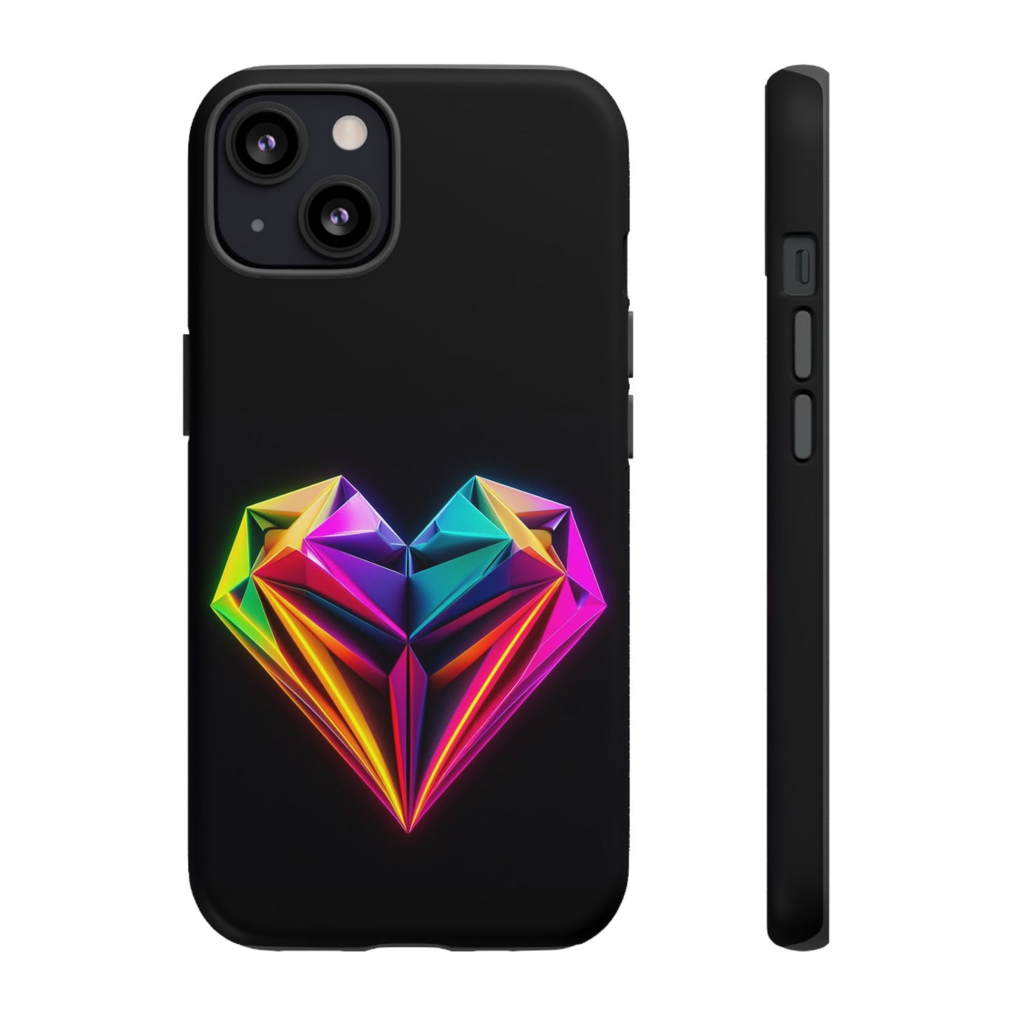 Origami Neon Heart Tough Cases iPhone/Google/Samsung