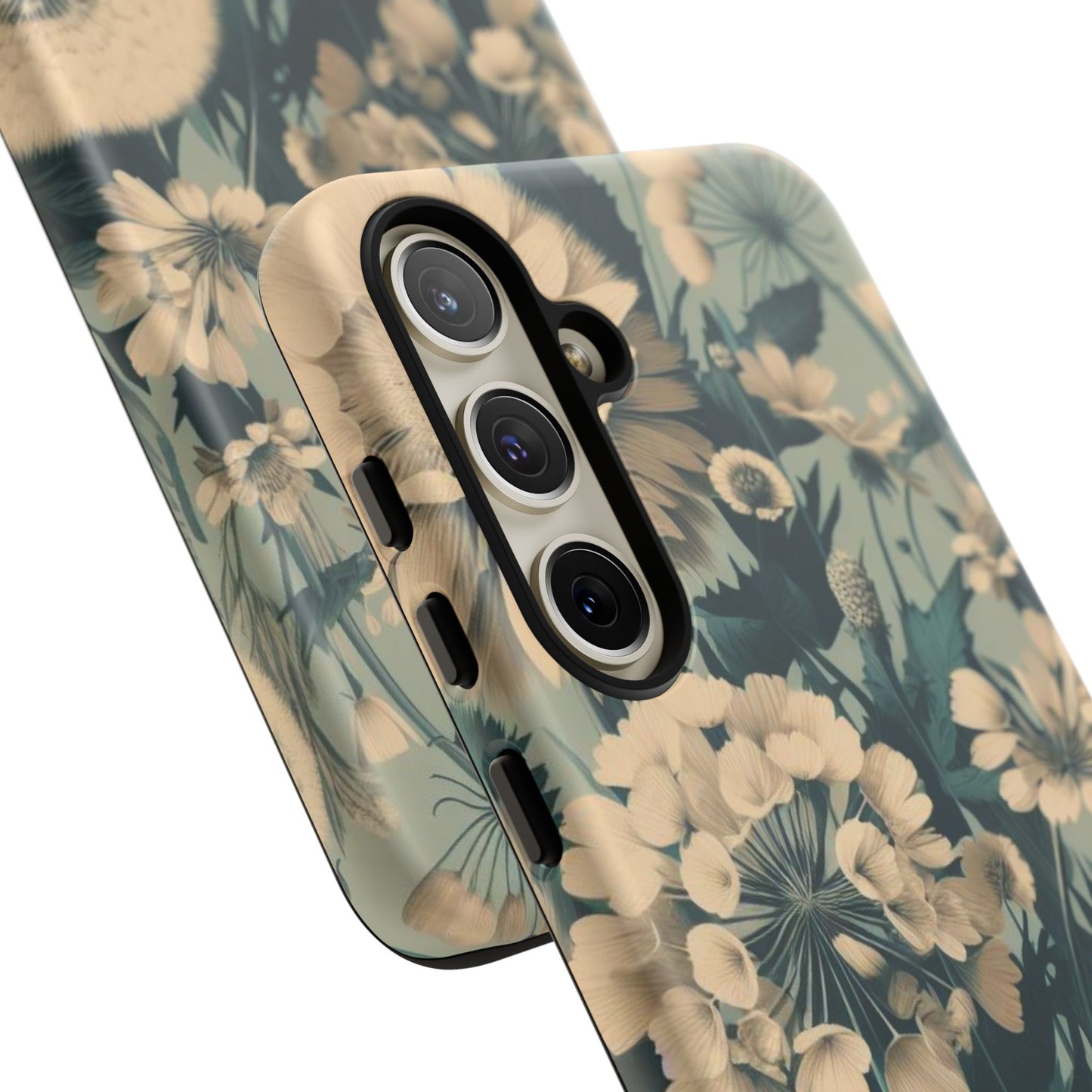 Blue & Cream Flowers Tough Cases iPhone/Google/Samsung