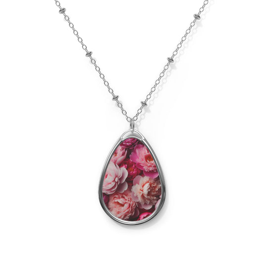 Peonies Oval Necklace