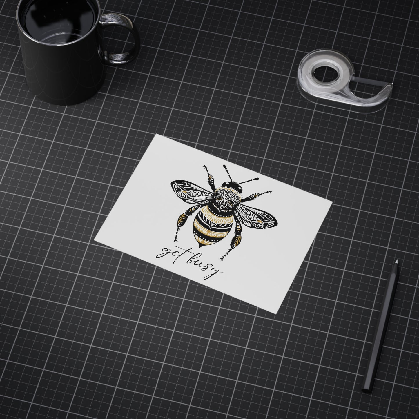 Get Busy Bee Unframed Prints - white