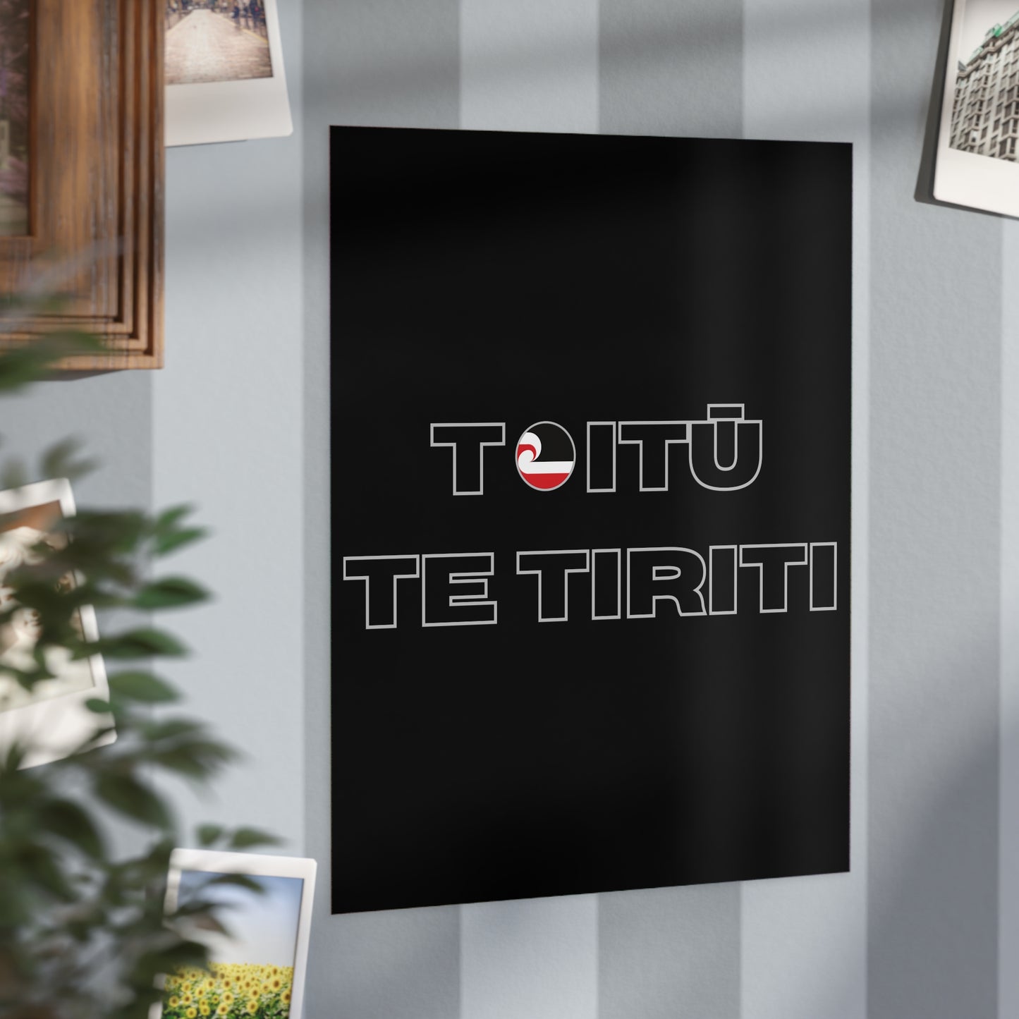 Toitū Te Tiriti Unframed Prints - black