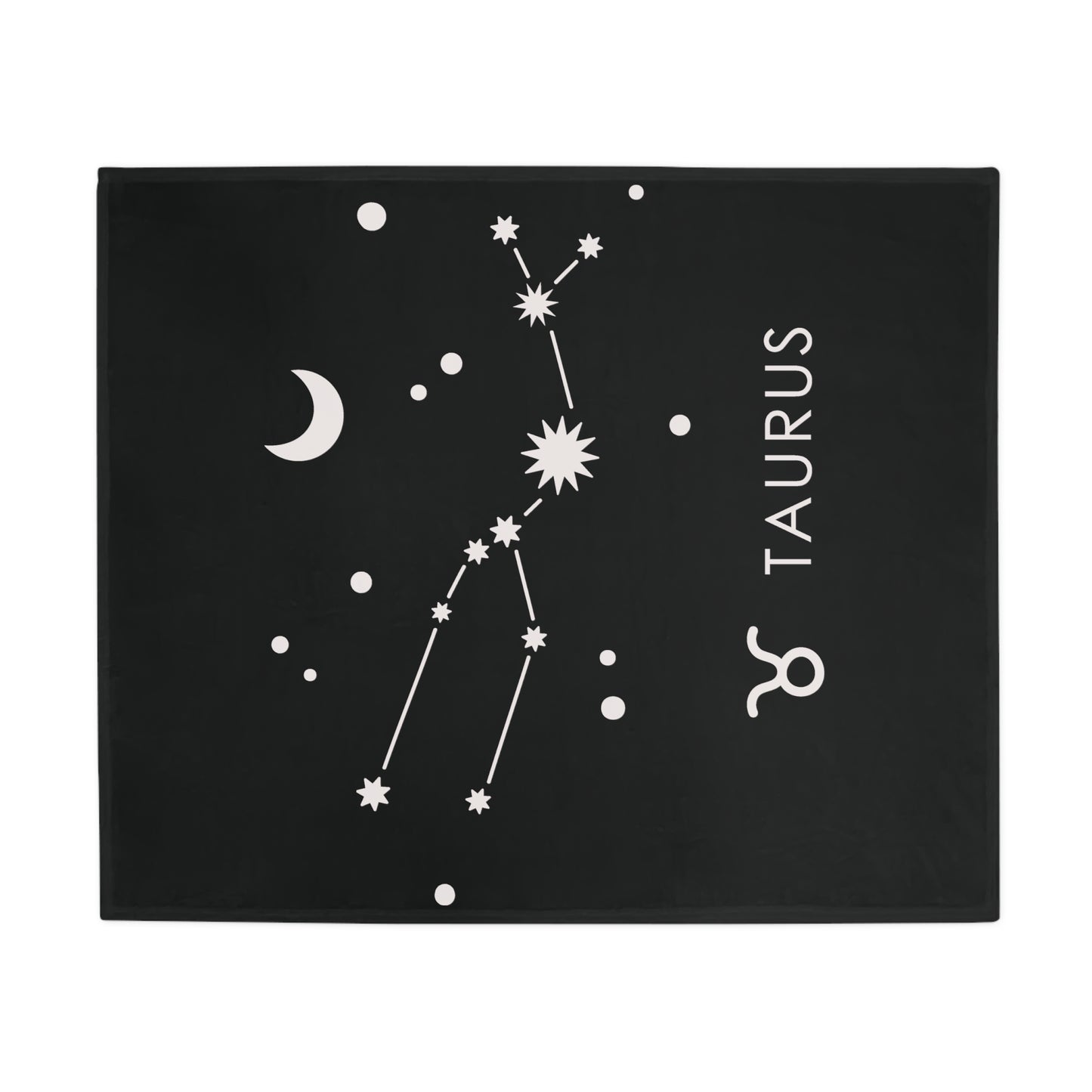 Taurus Star Map Plush Fleece Blanket - black