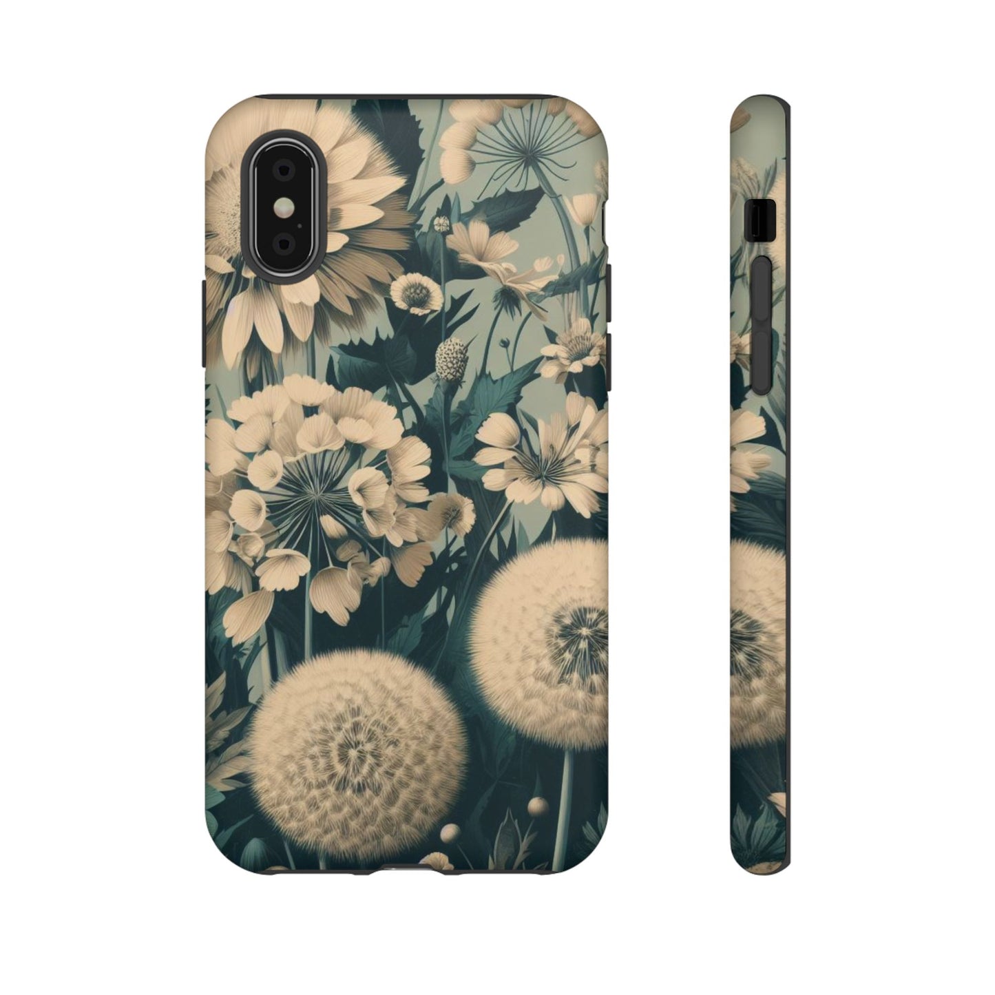 Blue & Cream Flowers Tough Cases iPhone/Google/Samsung