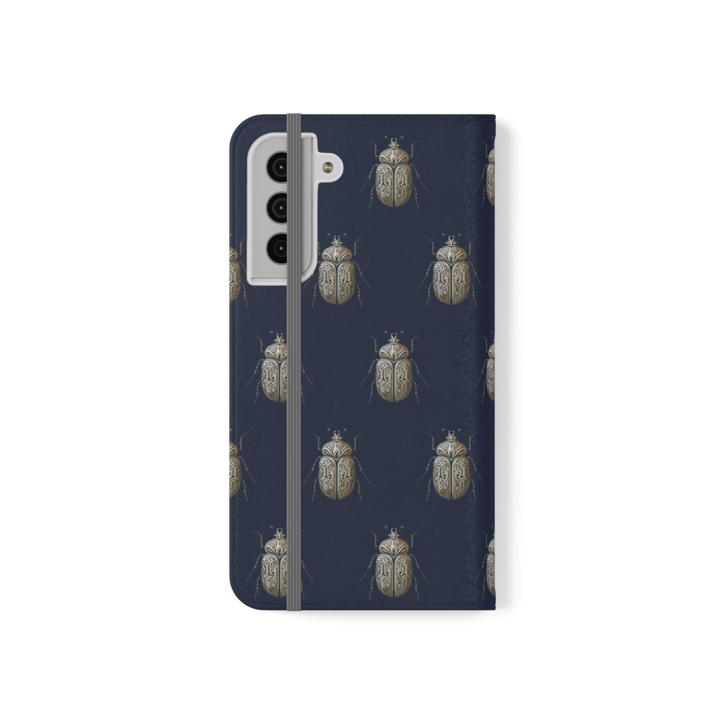 Carved Beetle Flip Cases for iPhone/Samsung - navy