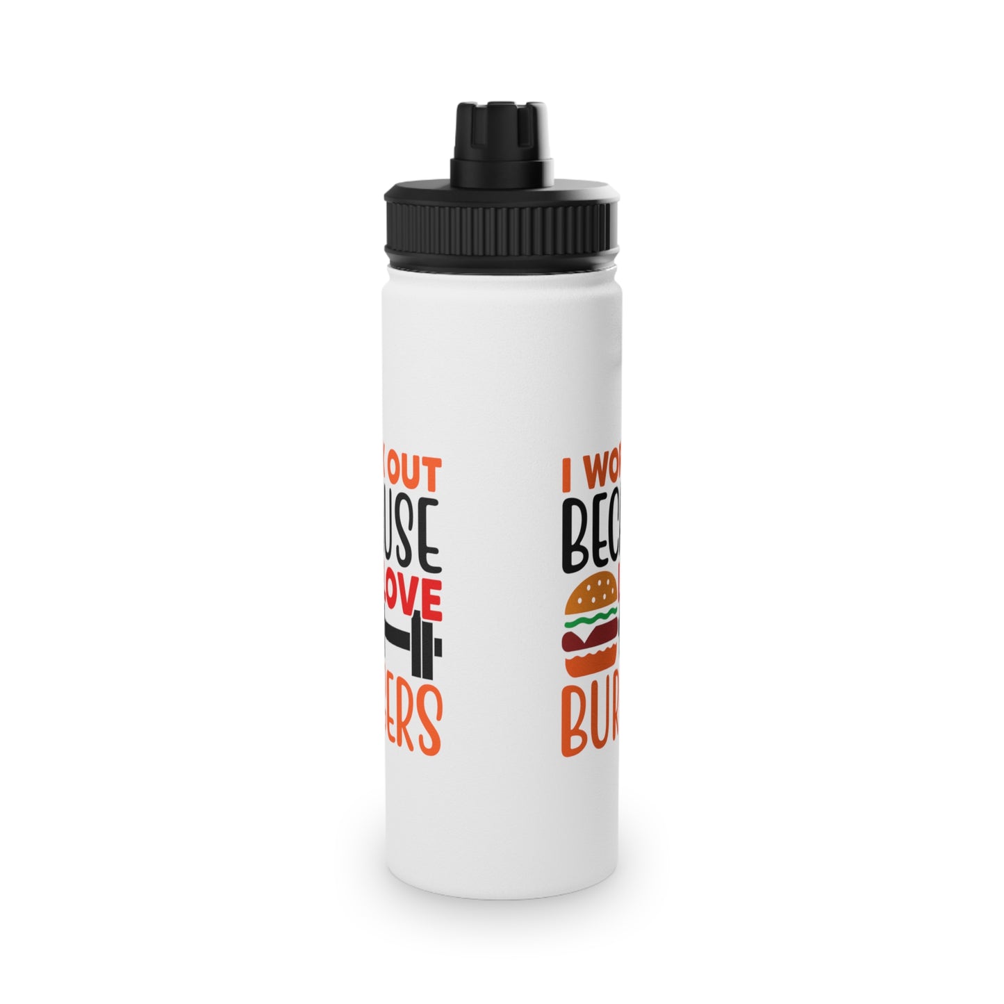 I Love Burgers Stainless Steel Sports Water Bottle - 3 sizes