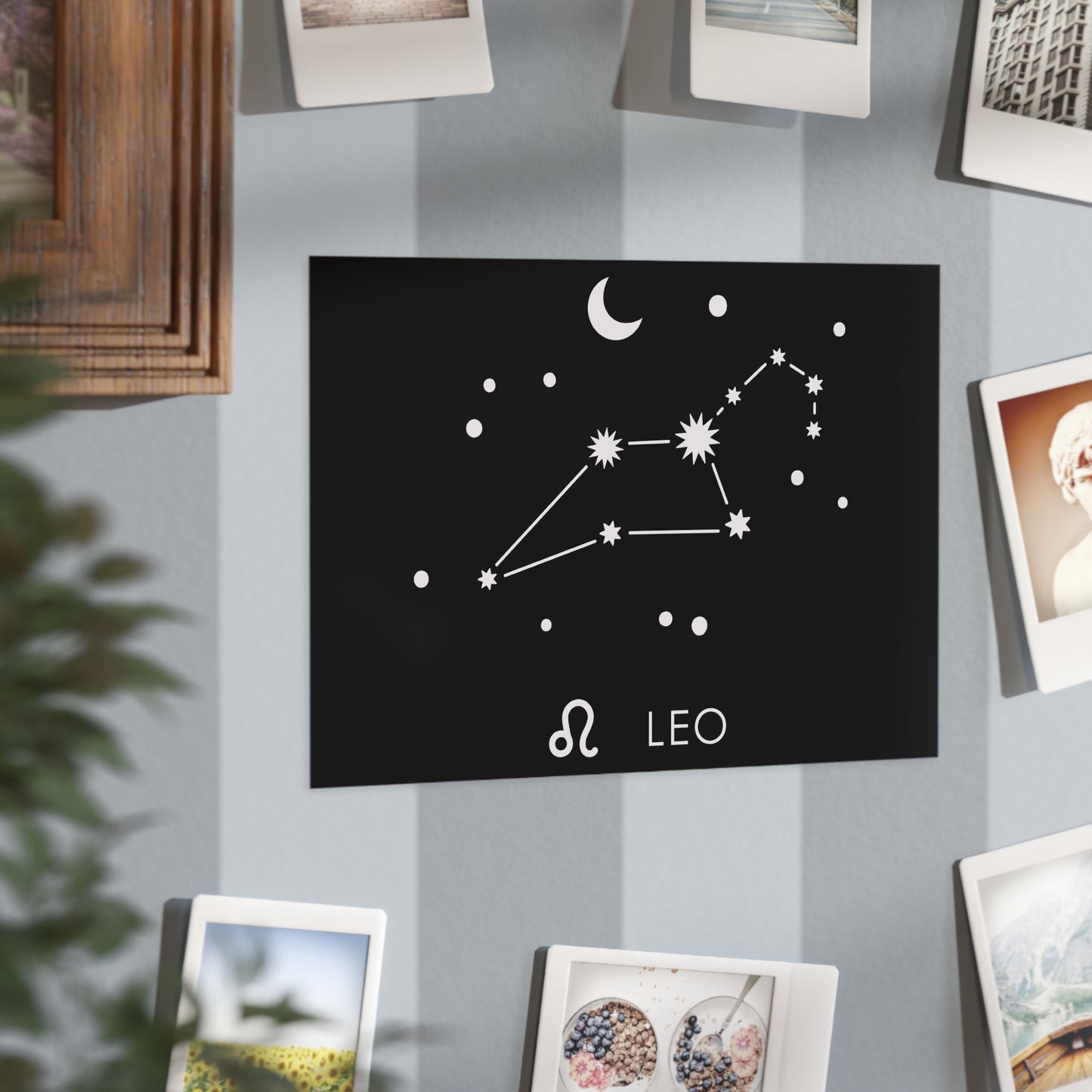 Leo Starmap Unframed Prints - black