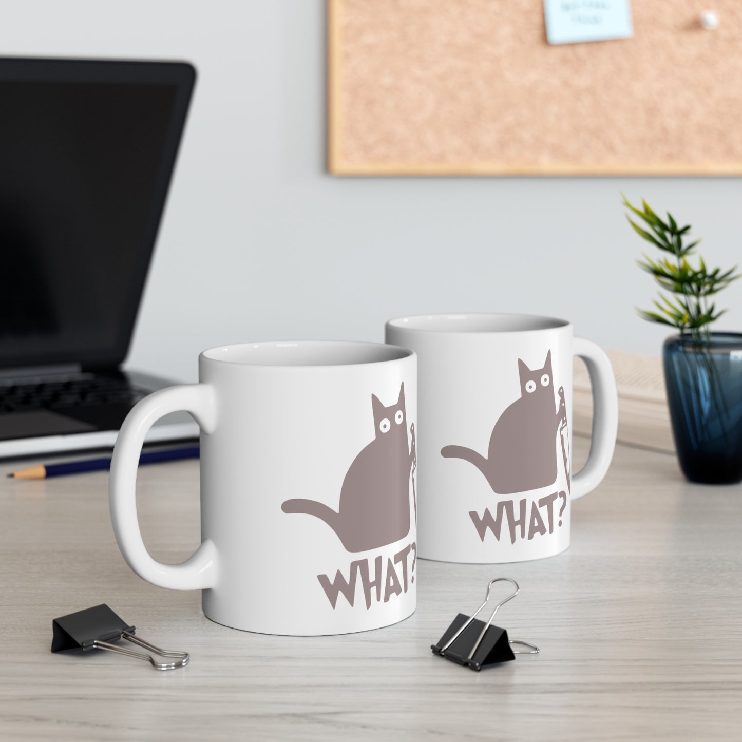 Psycho Cat Ceramic Coffee Cups, 11oz