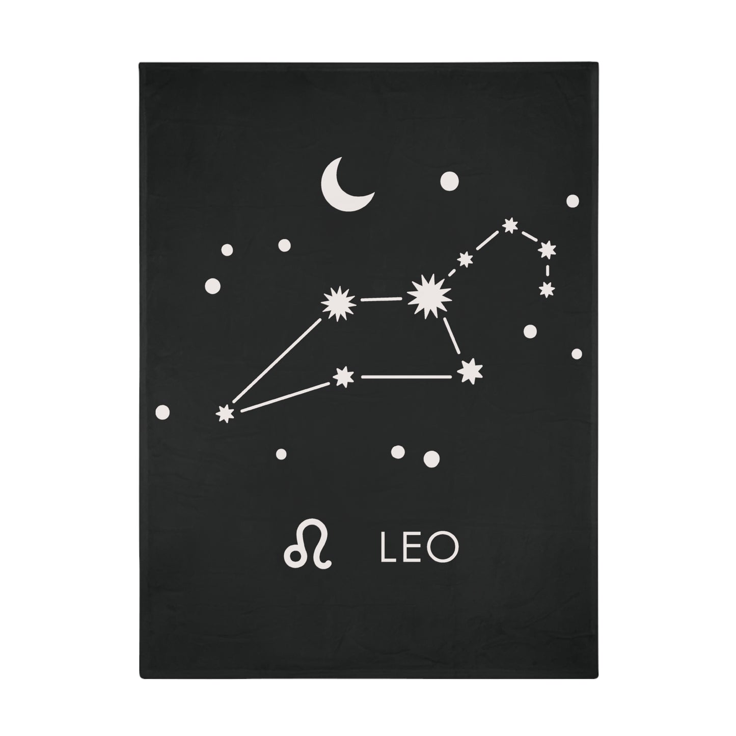 Leo Star Map Plush Fleece Blanket - black