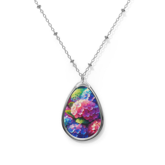 Hydrangea Oval Necklace