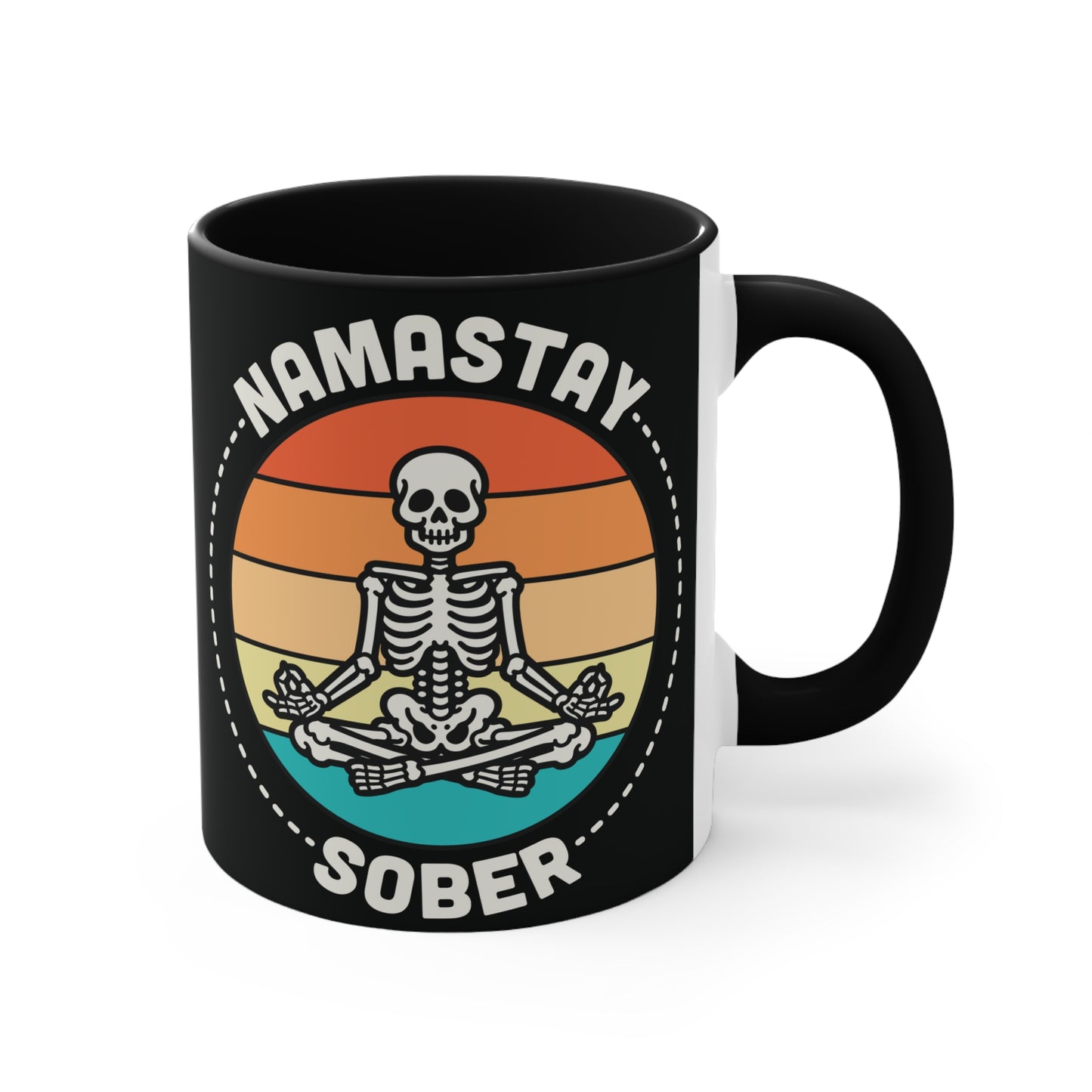 Namastay Sober Color Accent Mug 11oz - Zen Meditation Gift