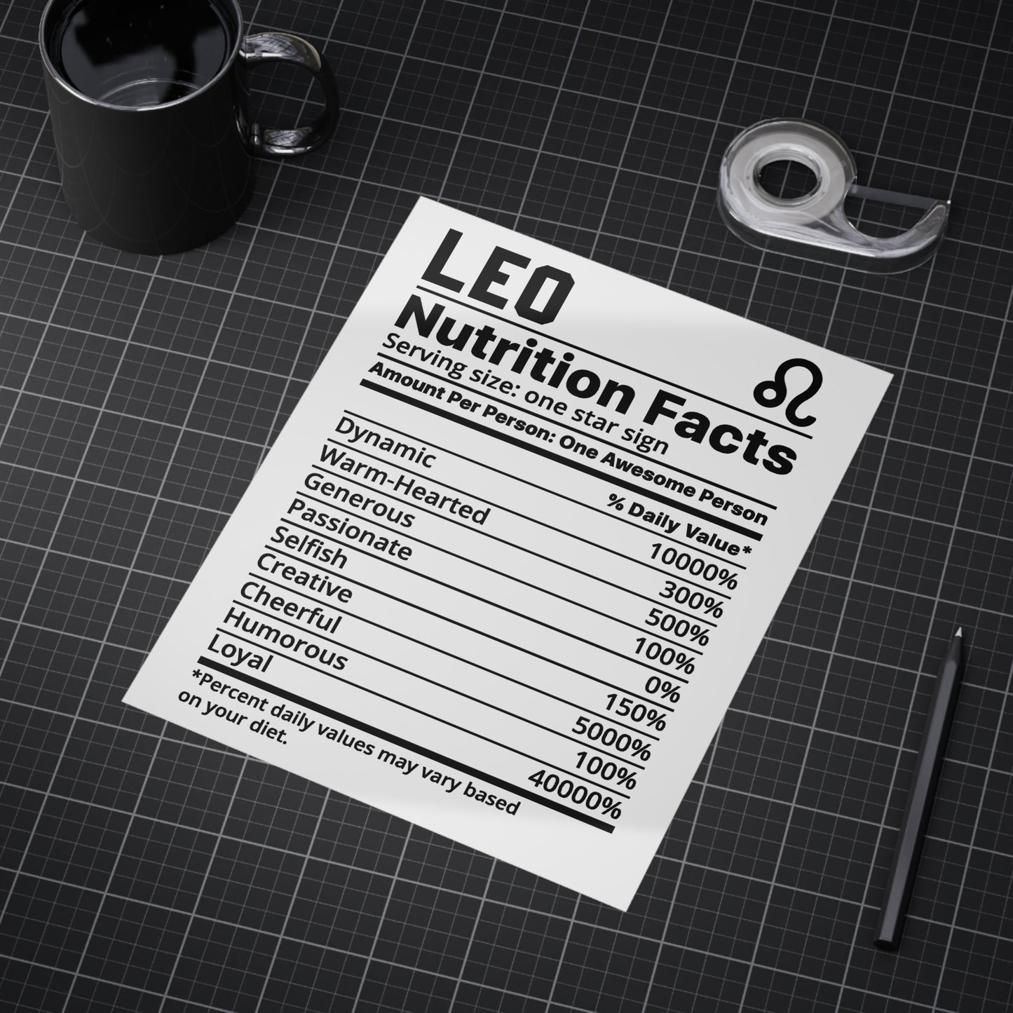 Leo Nutrition Unframed Prints - white