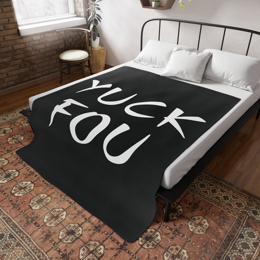 Yuck Fou Plush Fleece Blanket - Black