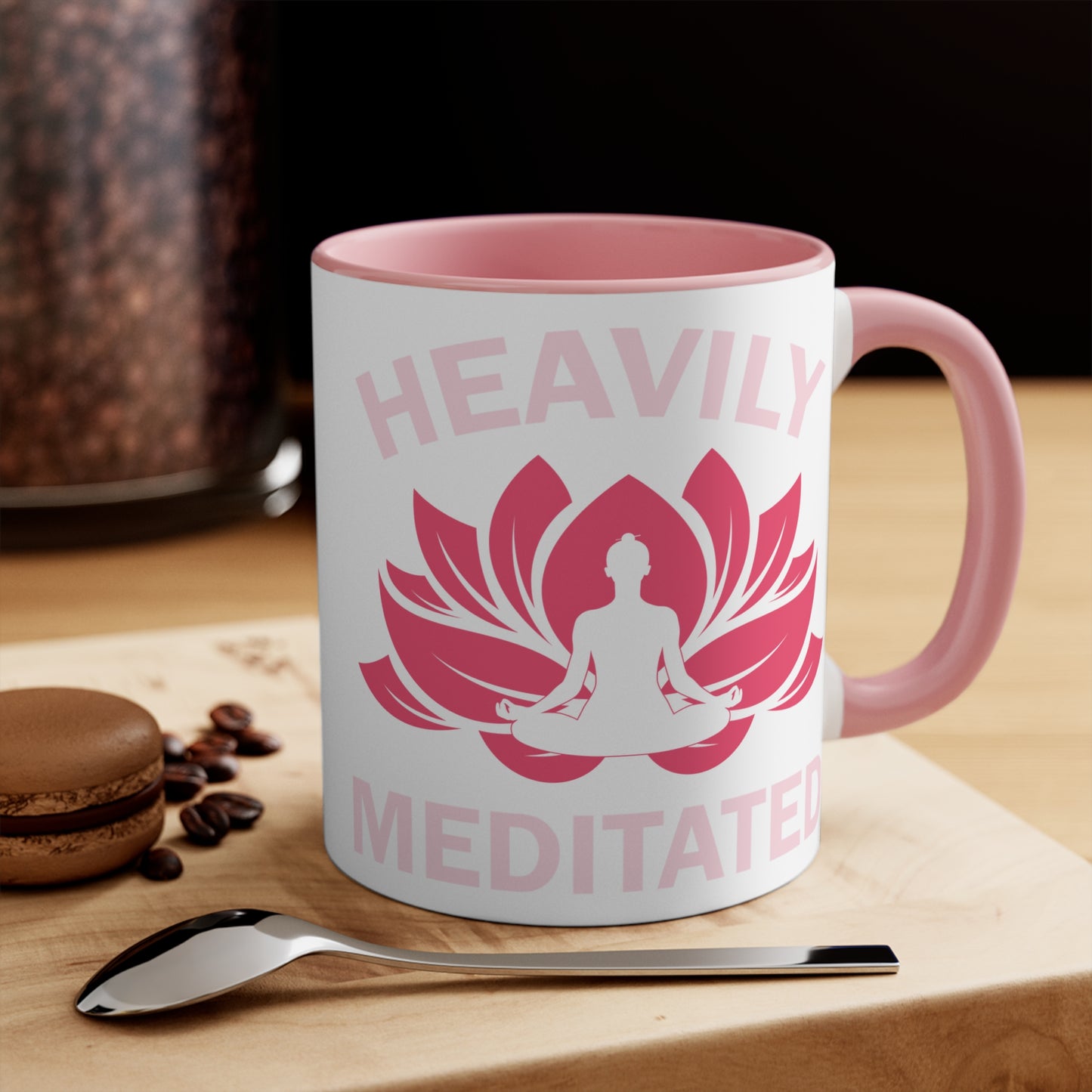 Heavily Meditated Color Accent Mug 11oz - Zen Meditation Gift