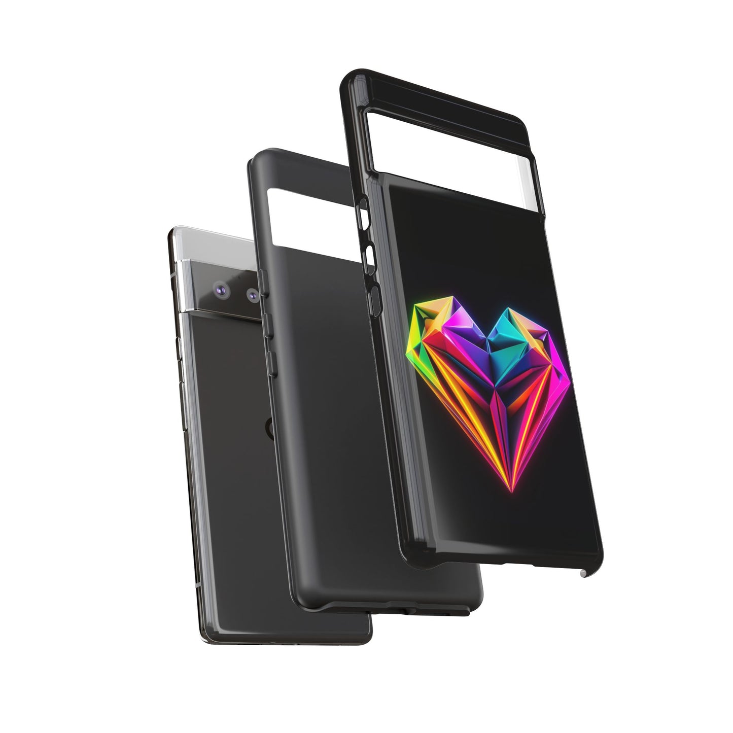 Origami Neon Heart Tough Cases iPhone/Google/Samsung