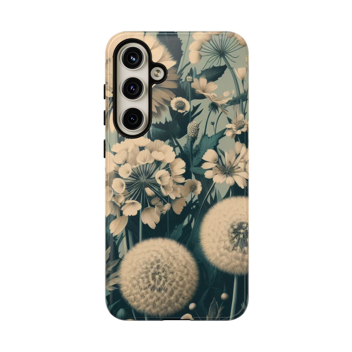 Blue & Cream Flowers Tough Cases iPhone/Google/Samsung