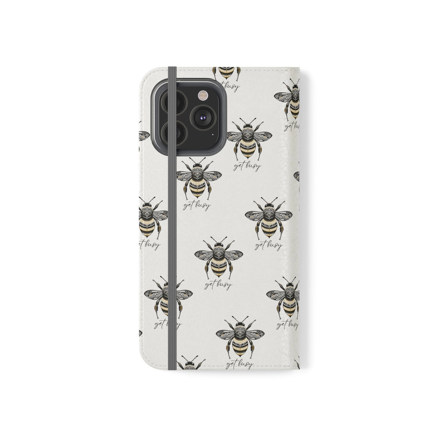 Get Busy Bee Flip Cases for iPhone/Samsung - white