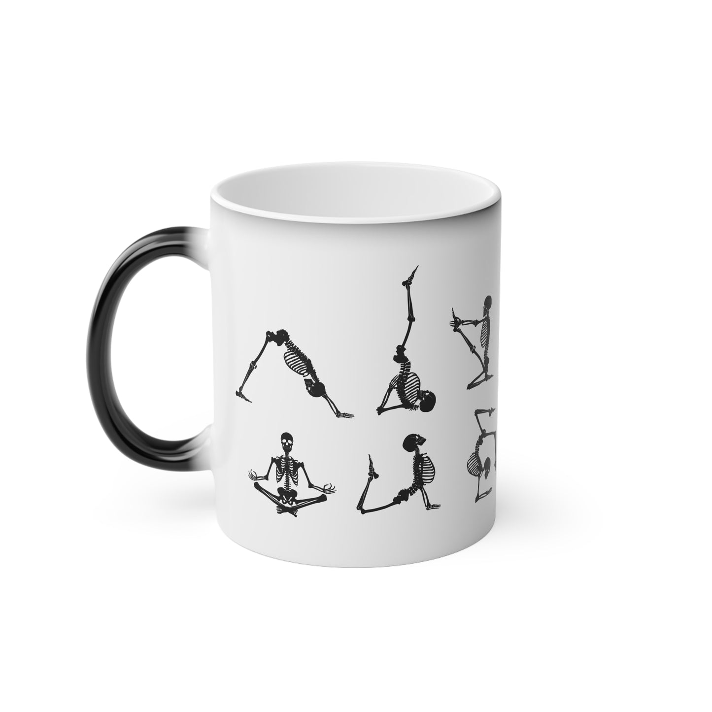 Skeleton Yoga Magic Mug - Color Changing Heat Sensitive Cup for Relaxation and Meditation