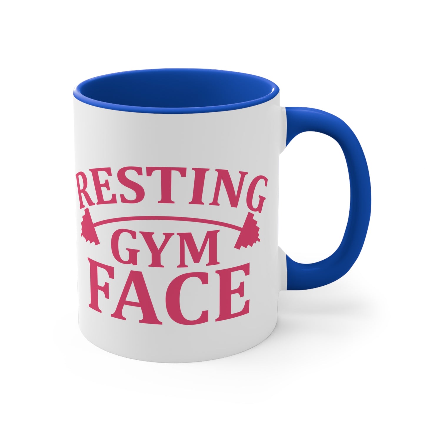 Resting Gym Face Workout Colorful Accent Mug 11oz - For Gym Fitness Enthusiasts