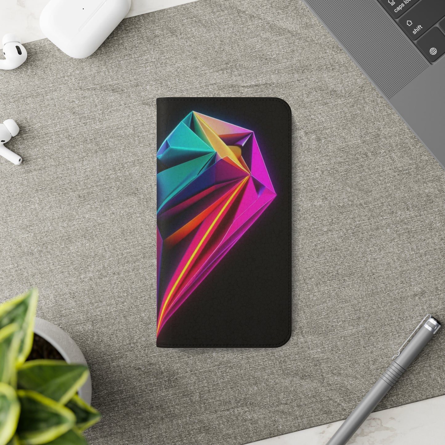 Origami Neon Heart Flip Cases - iPhone/Samsung