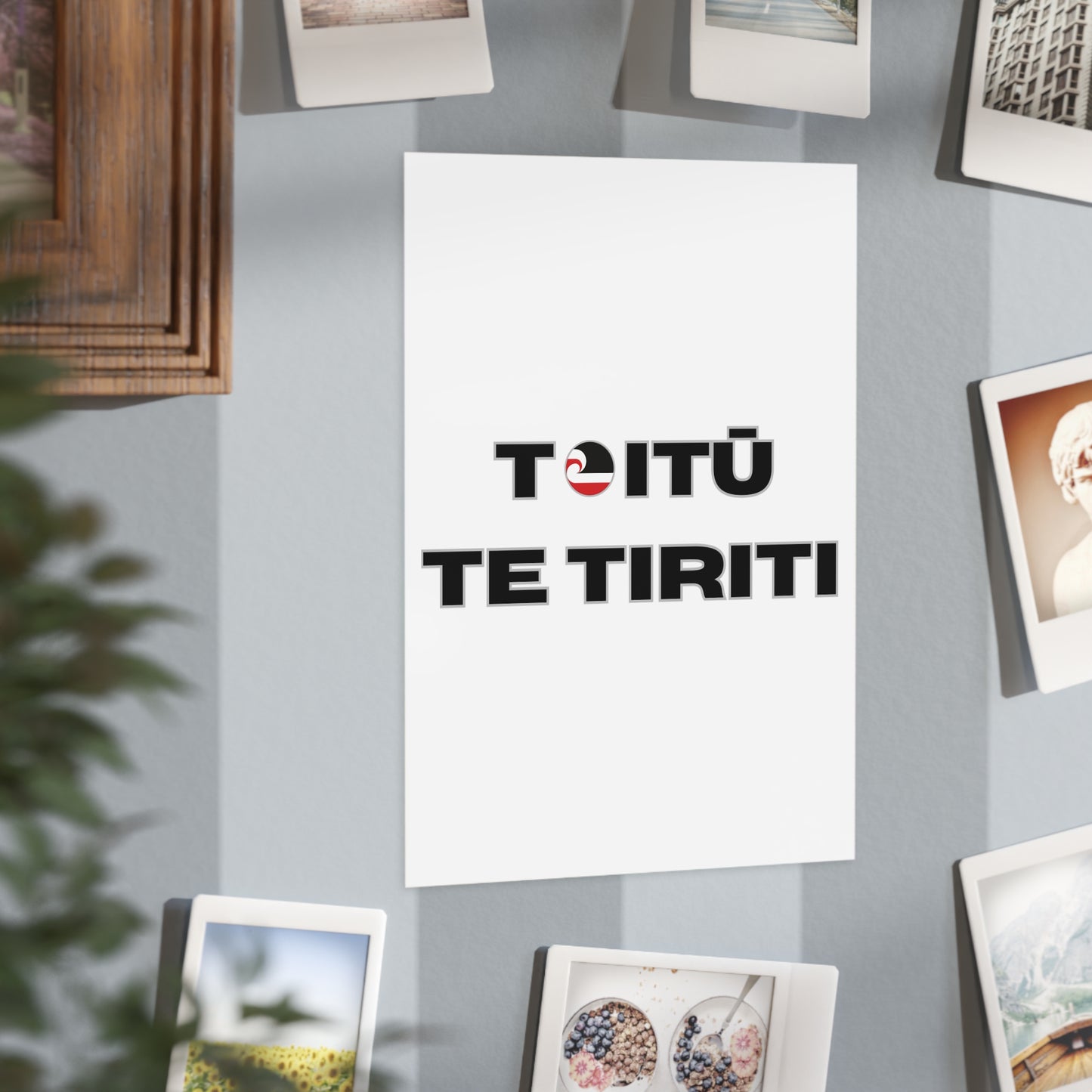 Toitū Te Tiriti Unframed Prints - white