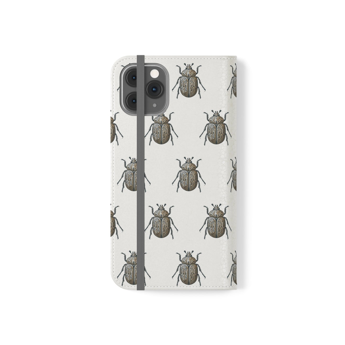 Carved Beetle Flip Cases for iPhone/Samsung - white