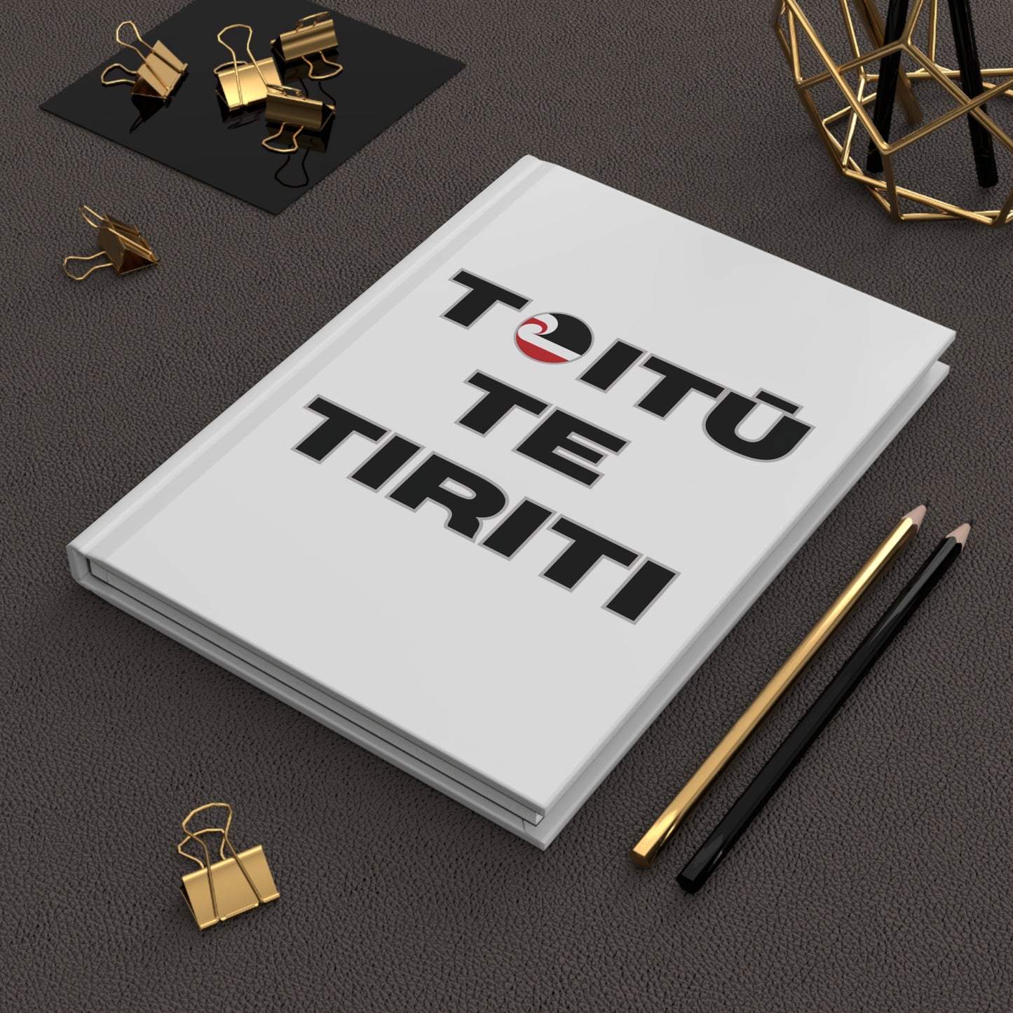 Toitū Te Tiriti Hardcover Journal Matte - white