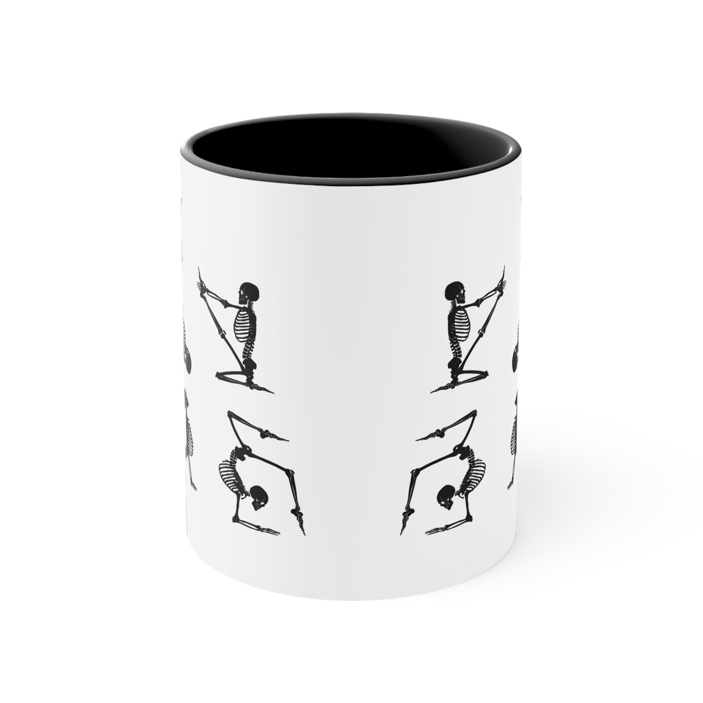 Skeleton Yoga Color Accent Mug 11oz - Zen Meditation Gift