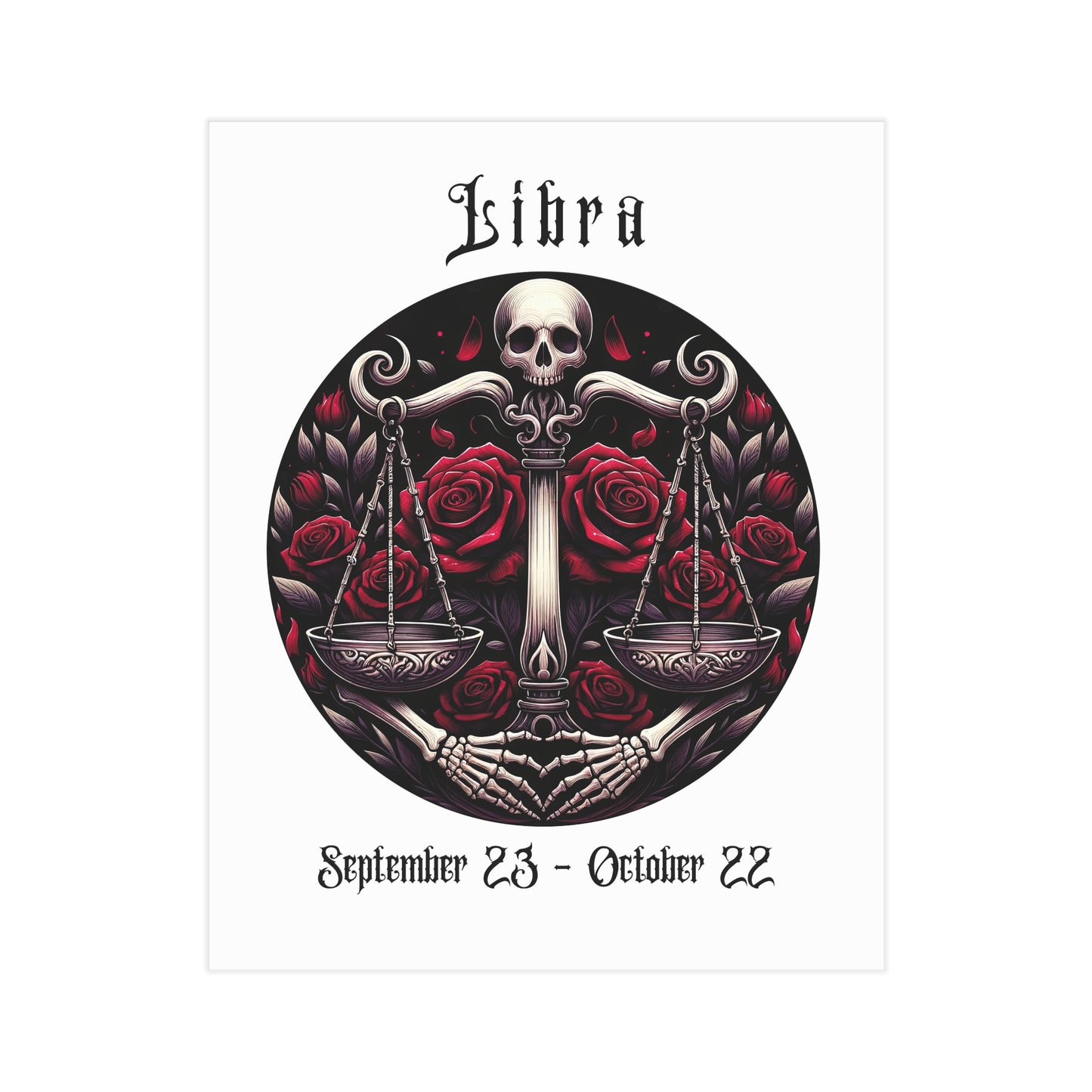 Gothic Libra Unframed Prints - white