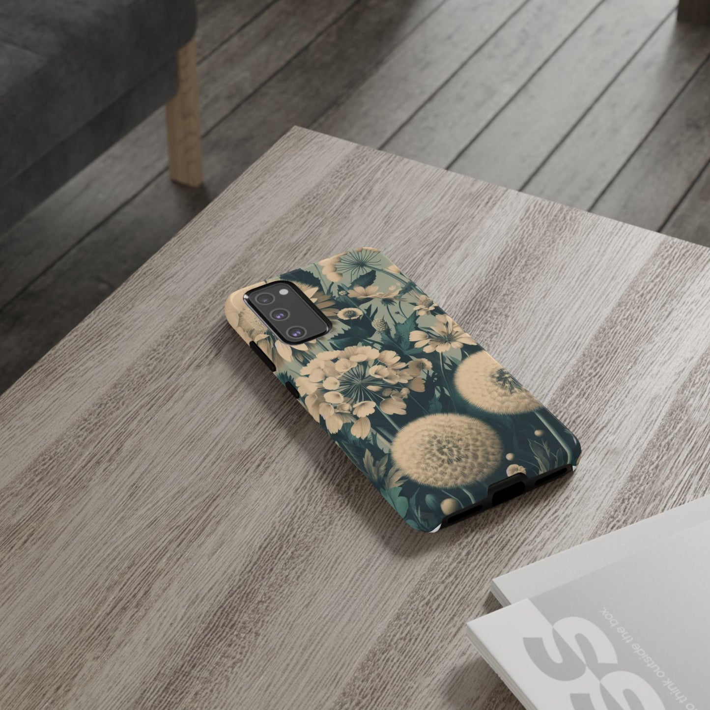 Blue & Cream Flowers Tough Cases iPhone/Google/Samsung