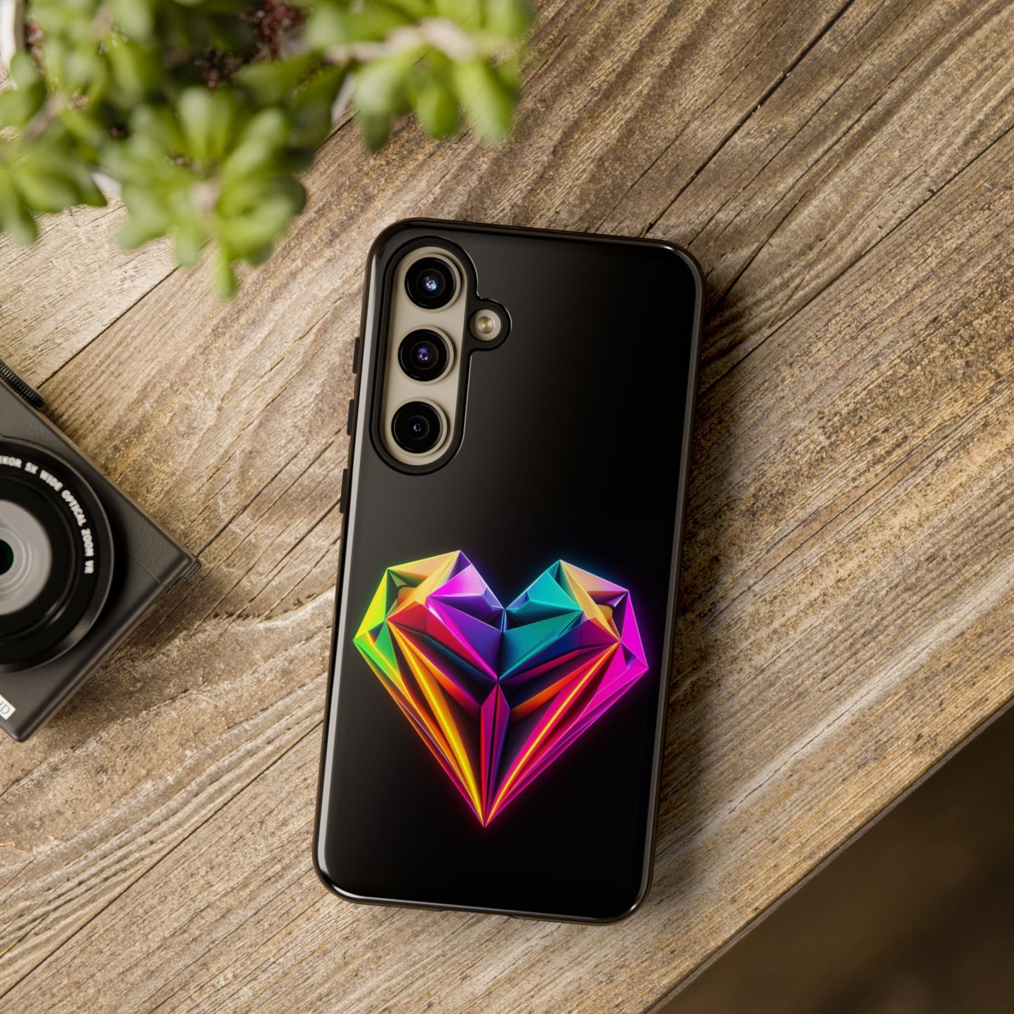 Origami Neon Heart Tough Cases iPhone/Google/Samsung