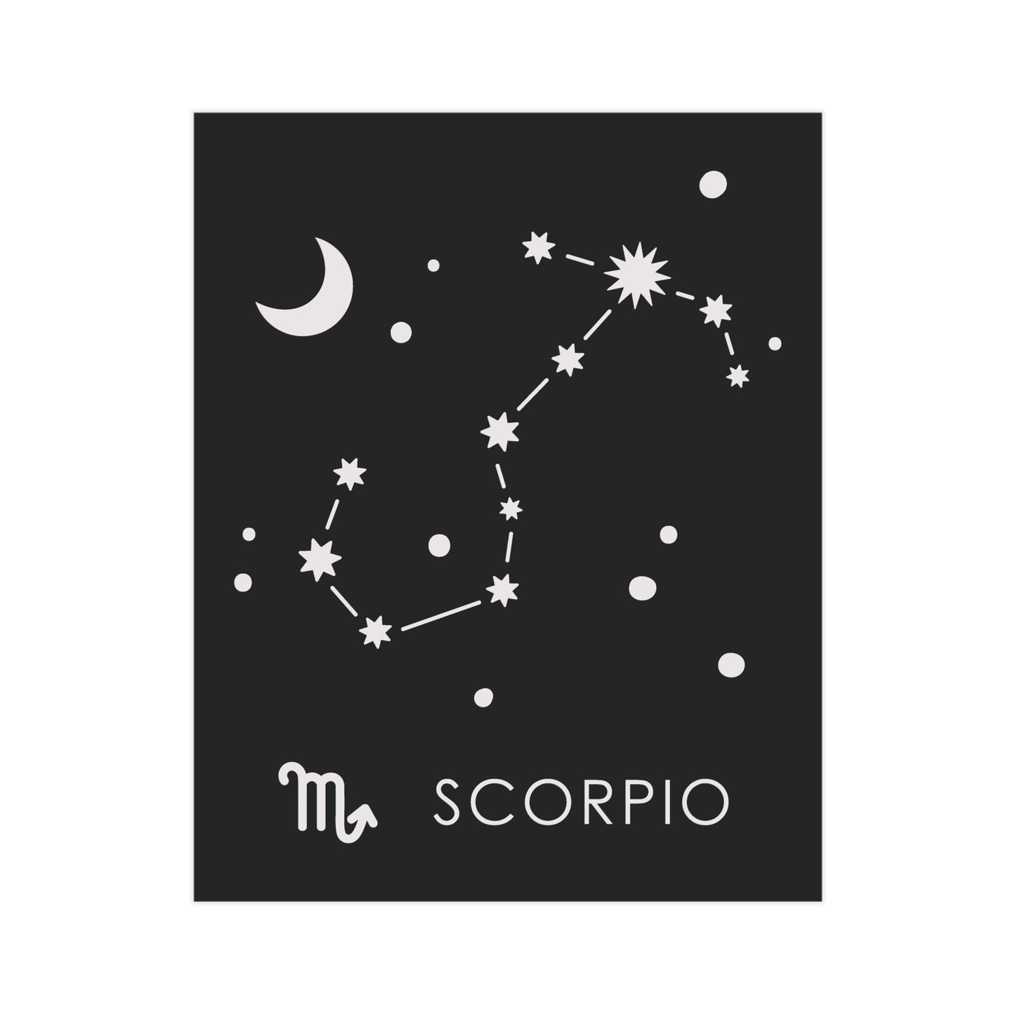 Scorpio Starmap Unframed Prints - black