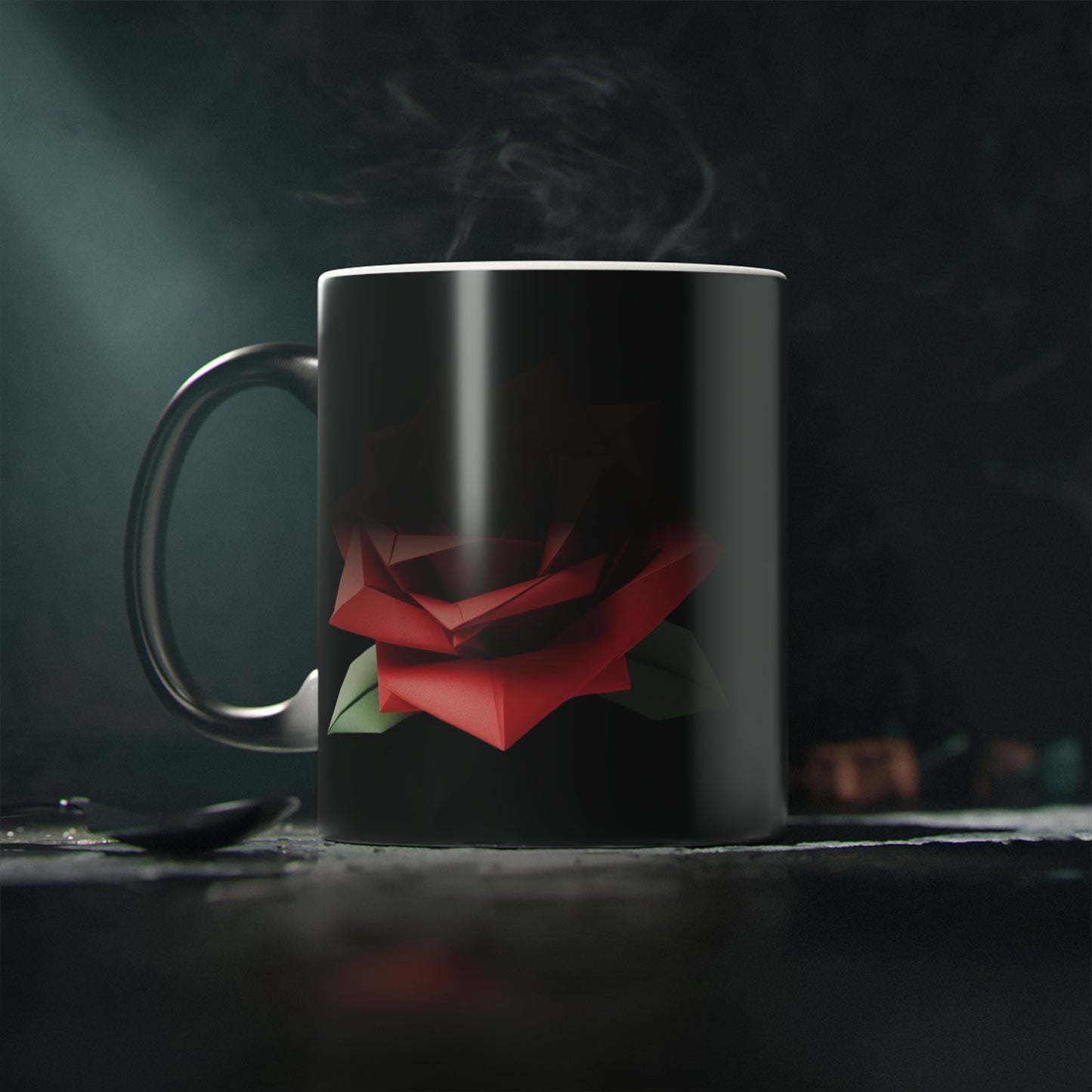 Origami Red Rose Magic Mug