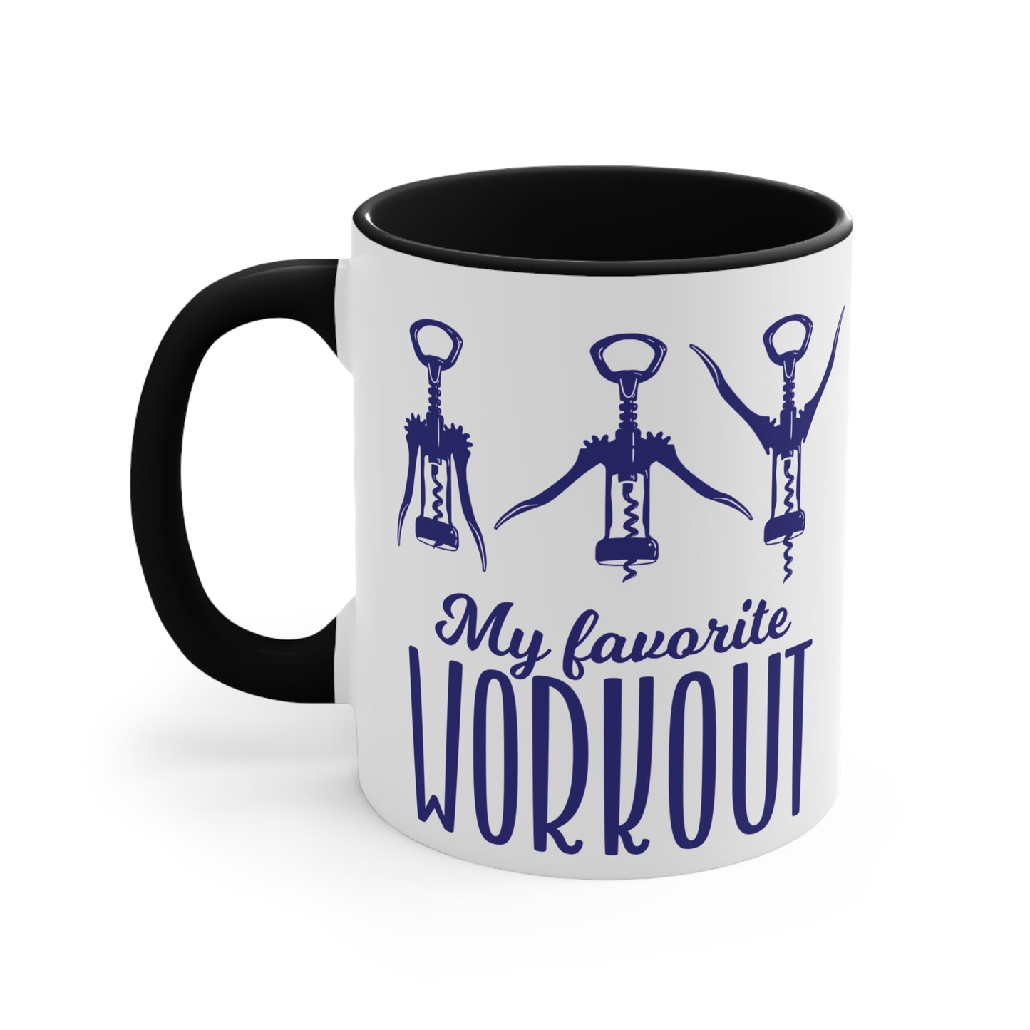 My Favourite Workout Colorful Accent Mug 11oz - For Gym Fitness Enthusiasts