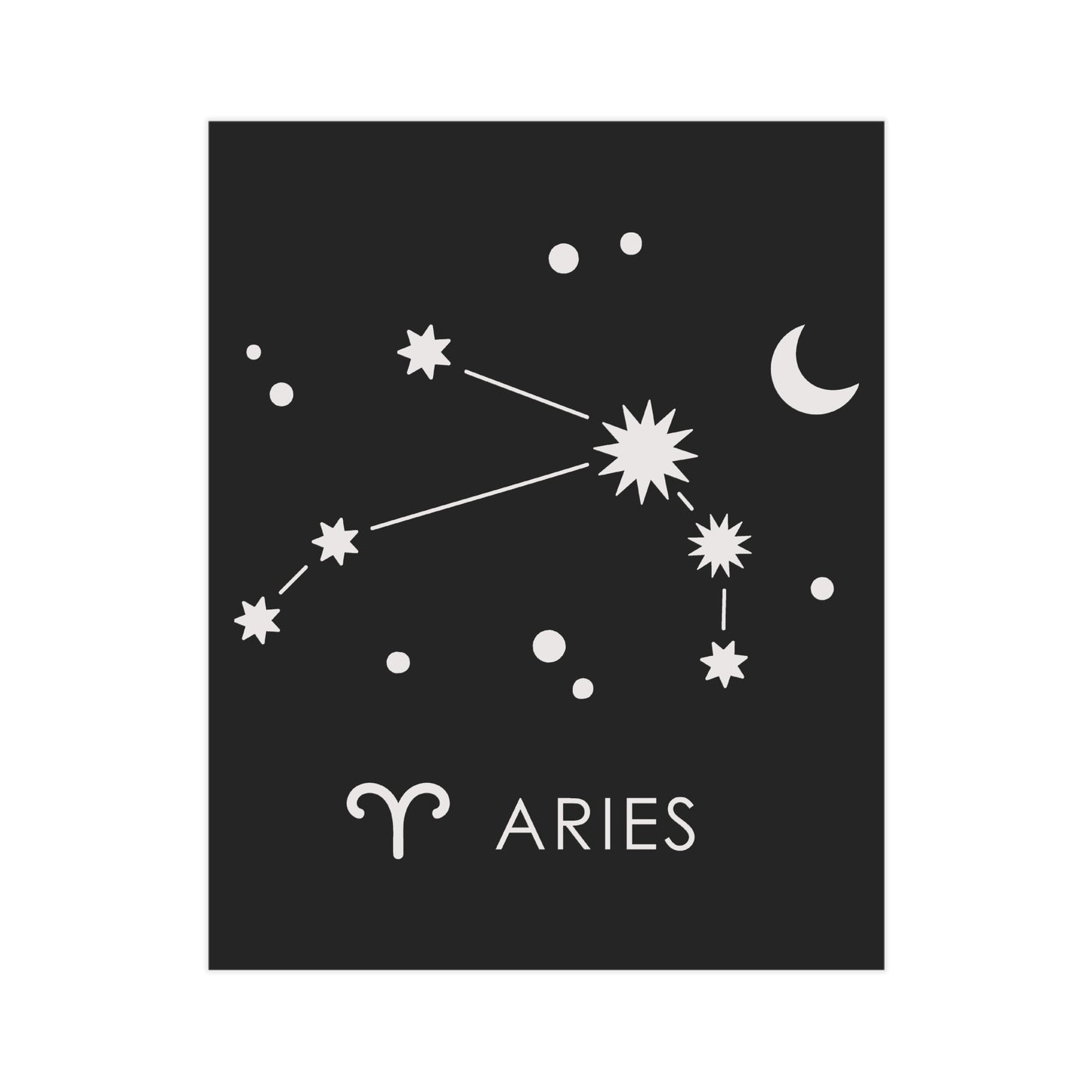 Aries Starmap Unframed Prints - black