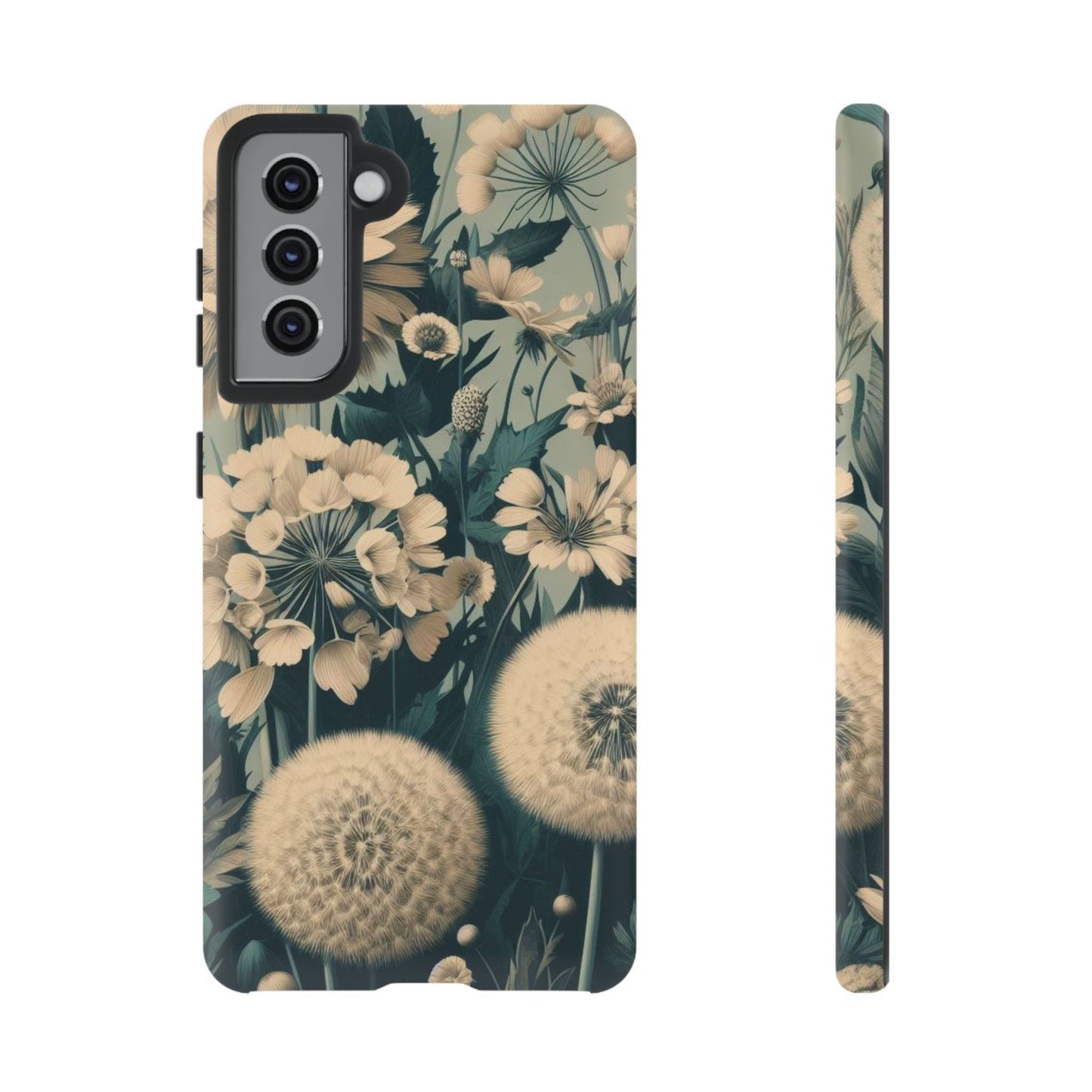 Blue & Cream Flowers Tough Cases iPhone/Google/Samsung